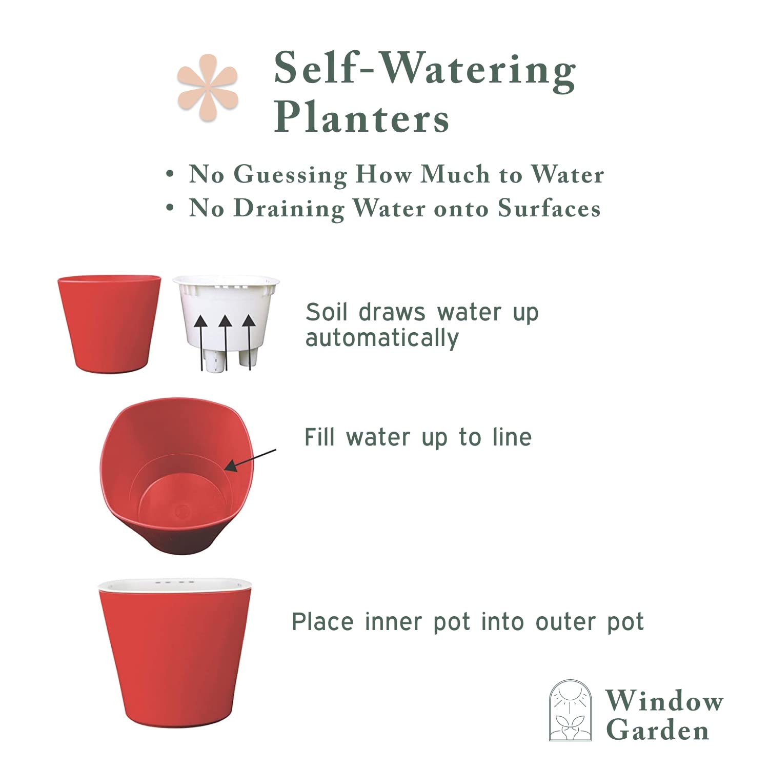 Kids Vegetable Planting Kit - Window Garden Sow Much Fun Seed Starter with 3 Self-Watering Planters, Soil, Cherry Tomato Seeds & Puffy Stickers | Easy No-Mess Gardening for Children | Perfect for Indoor Classroom Projects & Home Science Experiments