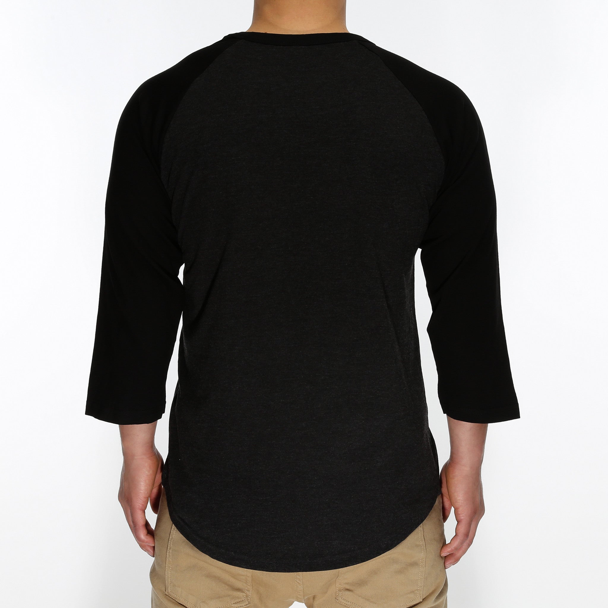 New Star 3/4 Sleeve Baseball Tee for Men & Women - Soft Cotton Blend Charcoal/Black Shirt - Casual Streetwear & Sporty Style for Everyday Wear