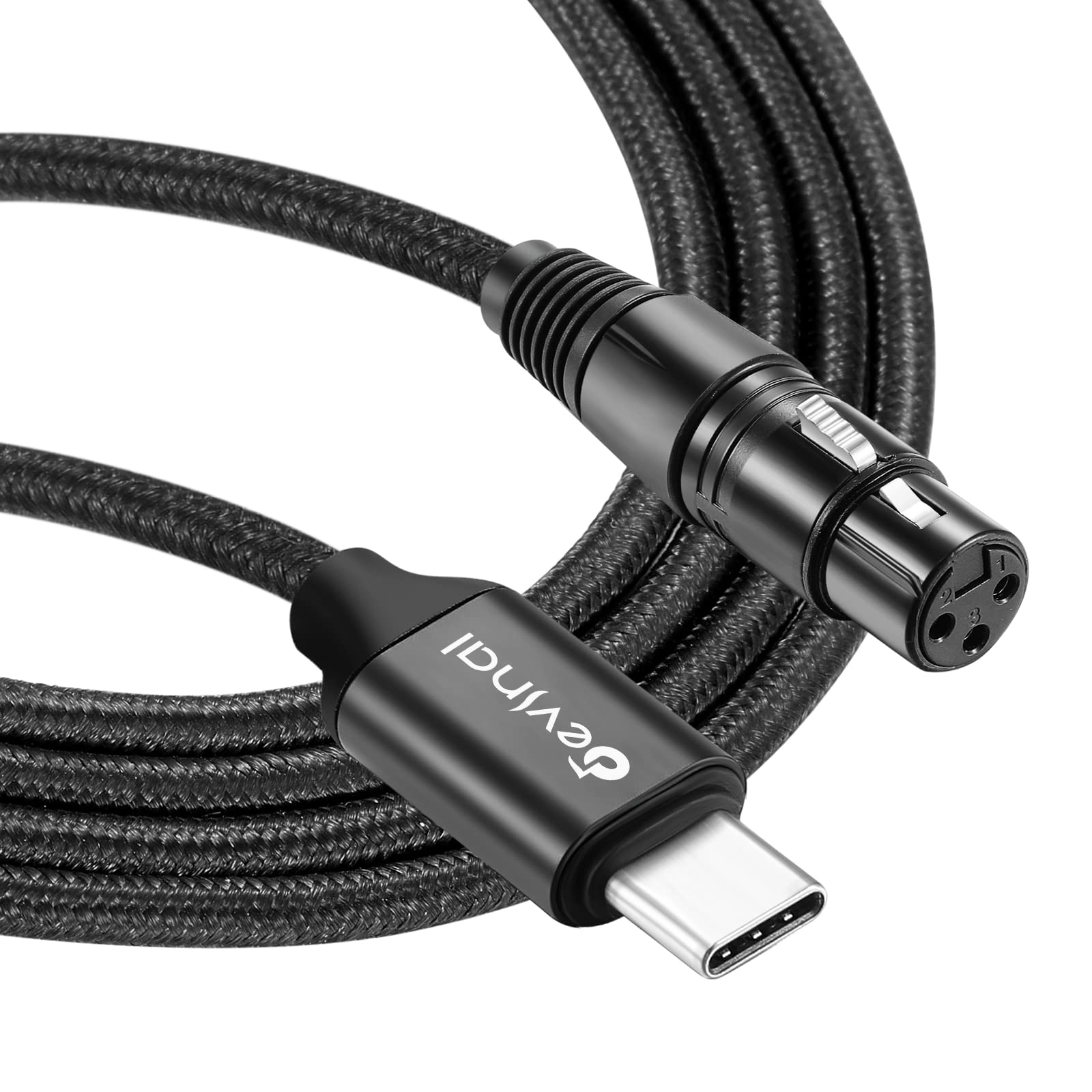 Devinal XLR to USB C Cable - 10ft USB Type-C to XLR Female Microphone Adapter Cord - Compatible with Samsung, Google, Huawei, Xiaomi Smartphones & MacBook - Perfect for Podcasting, Live Streaming & Home Studio Recording