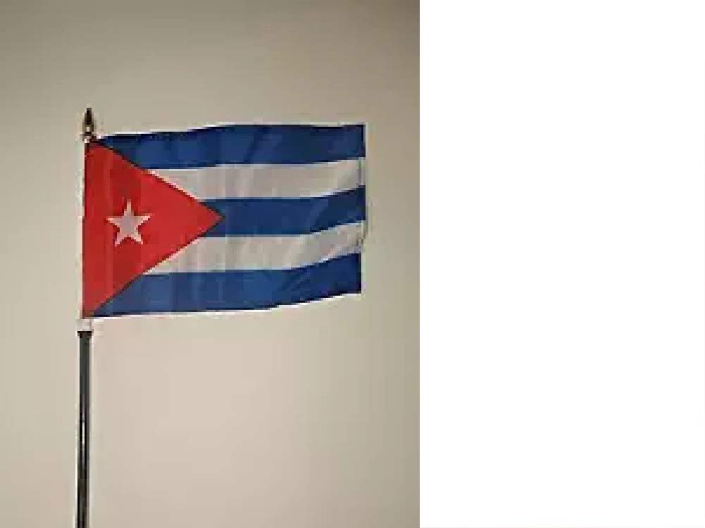 Cuban Flag 4x6 Inches Mini Desk Flag with Gold Base - Patriotic Office Decor, Cuba Themed Gifts for Cuban Americans, Home & Office Display