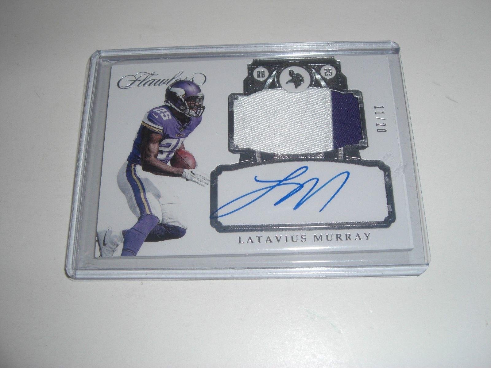 Latavius Murray 2017 Panini Flawless Game Used Jersey Auto 11/20 Signed Football Card - Rare Collectible for NFL Fans & Sports Memorabilia Enthusiasts