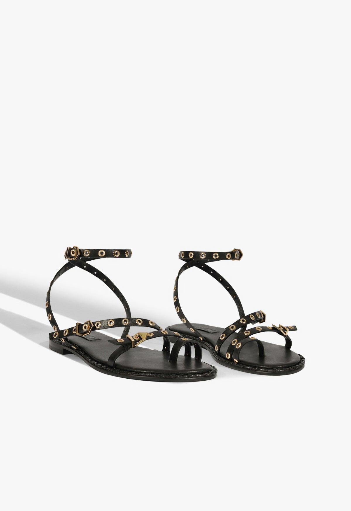 Annette Black Leather Sandals for Women - Comfortable Summer Casual Sandals with Adjustable Straps | Perfect for Beach, Vacation, and Everyday Wear