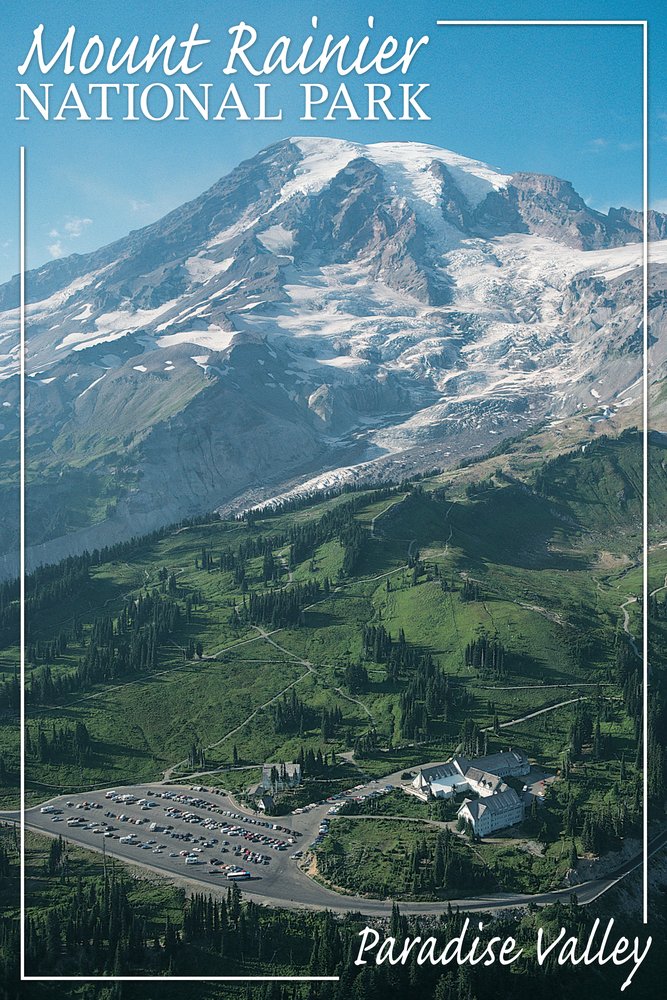 12x18 Mount Rainier National Park Wall Art Poster - Stunning Paradise Valley Landscape Print for Home & Office Decor - Perfect for Living Room, Bedroom, or Office Wall Decoration