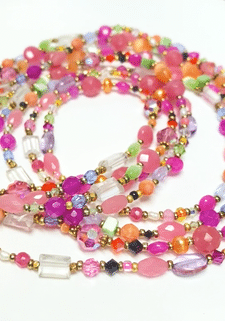 Elegant Summer Pink & Lavender Gemstone Crystal Multi-Strand Necklace for Women | Boho Chic Jewelry for Parties, Weddings & Everyday Wear
