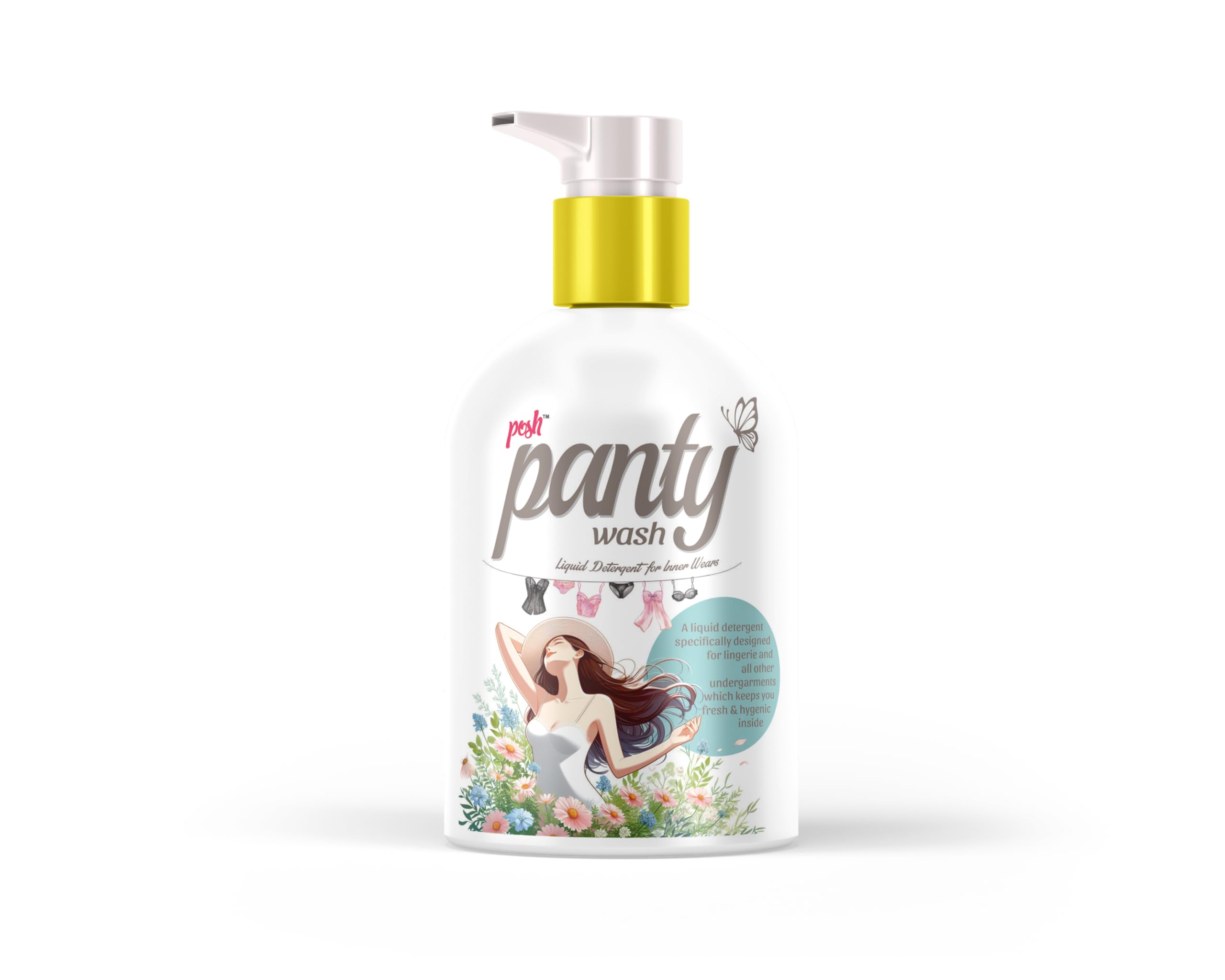 Posh Panty Wash Liquid Detergent - Gentle Delicate Lingerie Laundry Soap for Women's Underwear | Perfect for Hand Washing Silk, Lace & Intimate Apparel