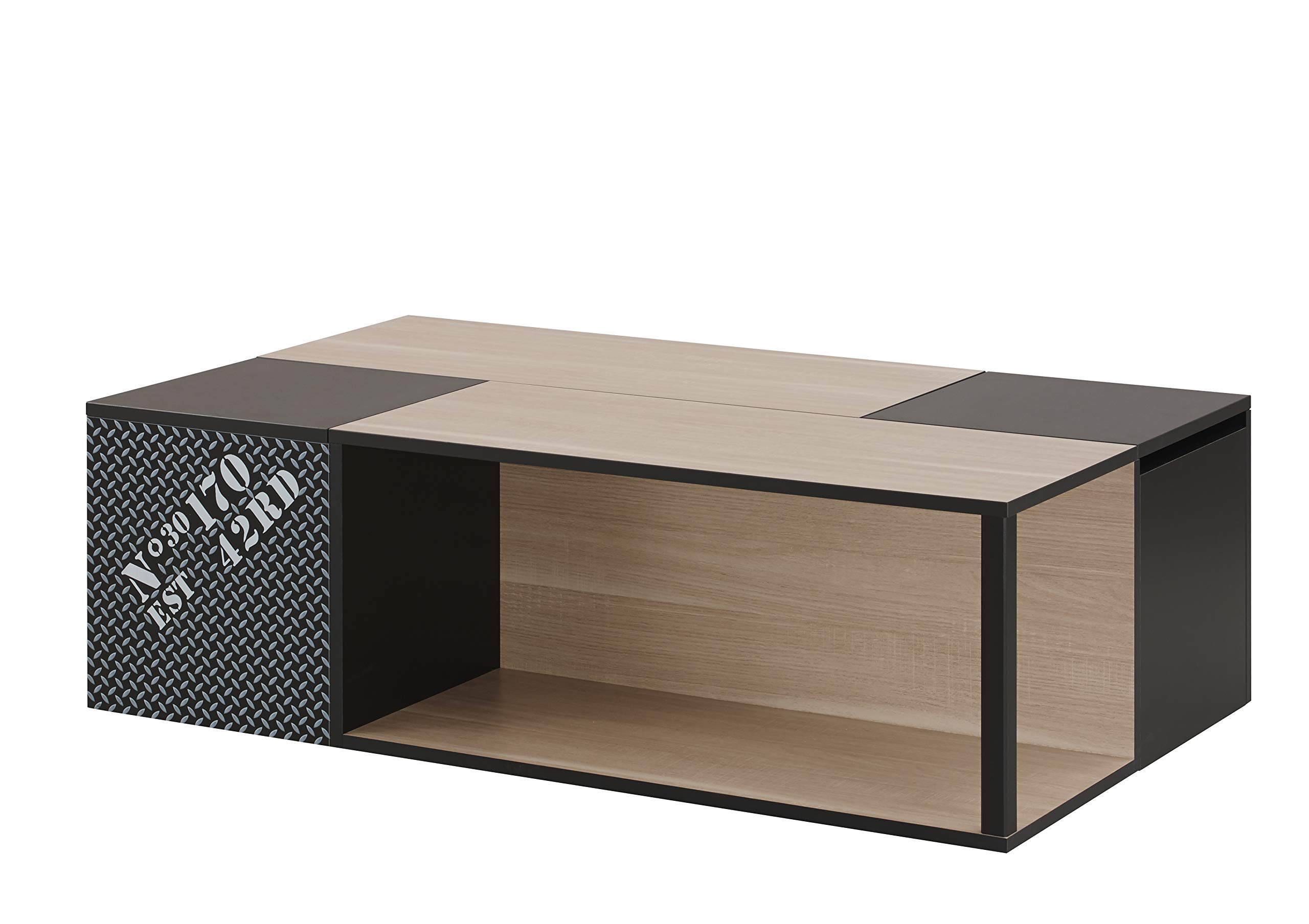 Modern Industrial Coffee Table - Sturdy Metal & Wood Design for Living Room, Office, or Lounge - Perfect for Home Decor & Entertaining