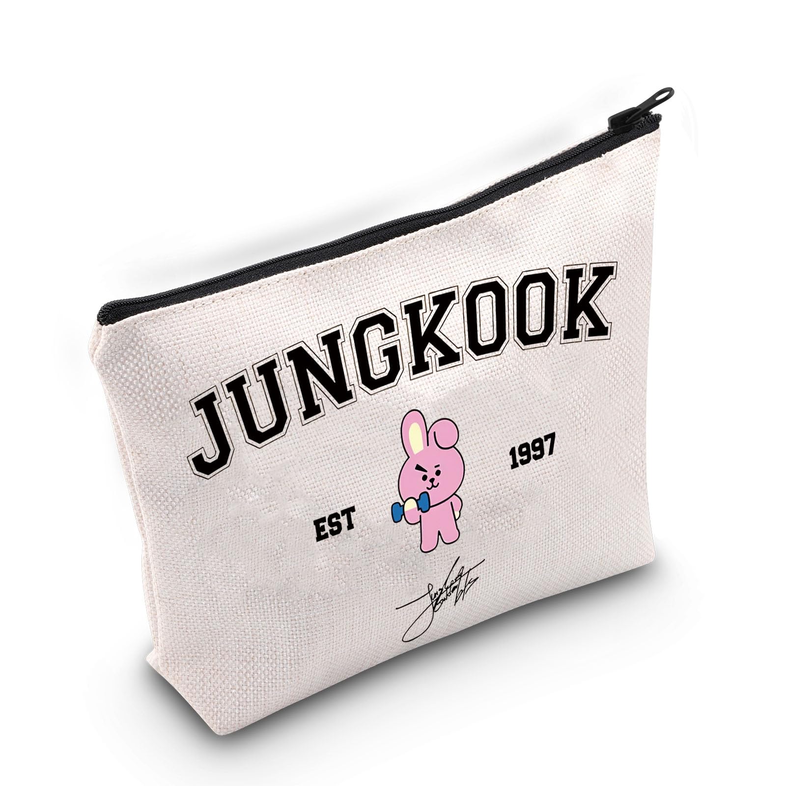 BLUPARK K-pop BTS Jungkook Merchandise Bag - Army Inspired Zipper Pouch for Fans, Singer Fan Gift, K-pop Team Accessories - Perfect for Concerts, Fan Meetings & Daily Use