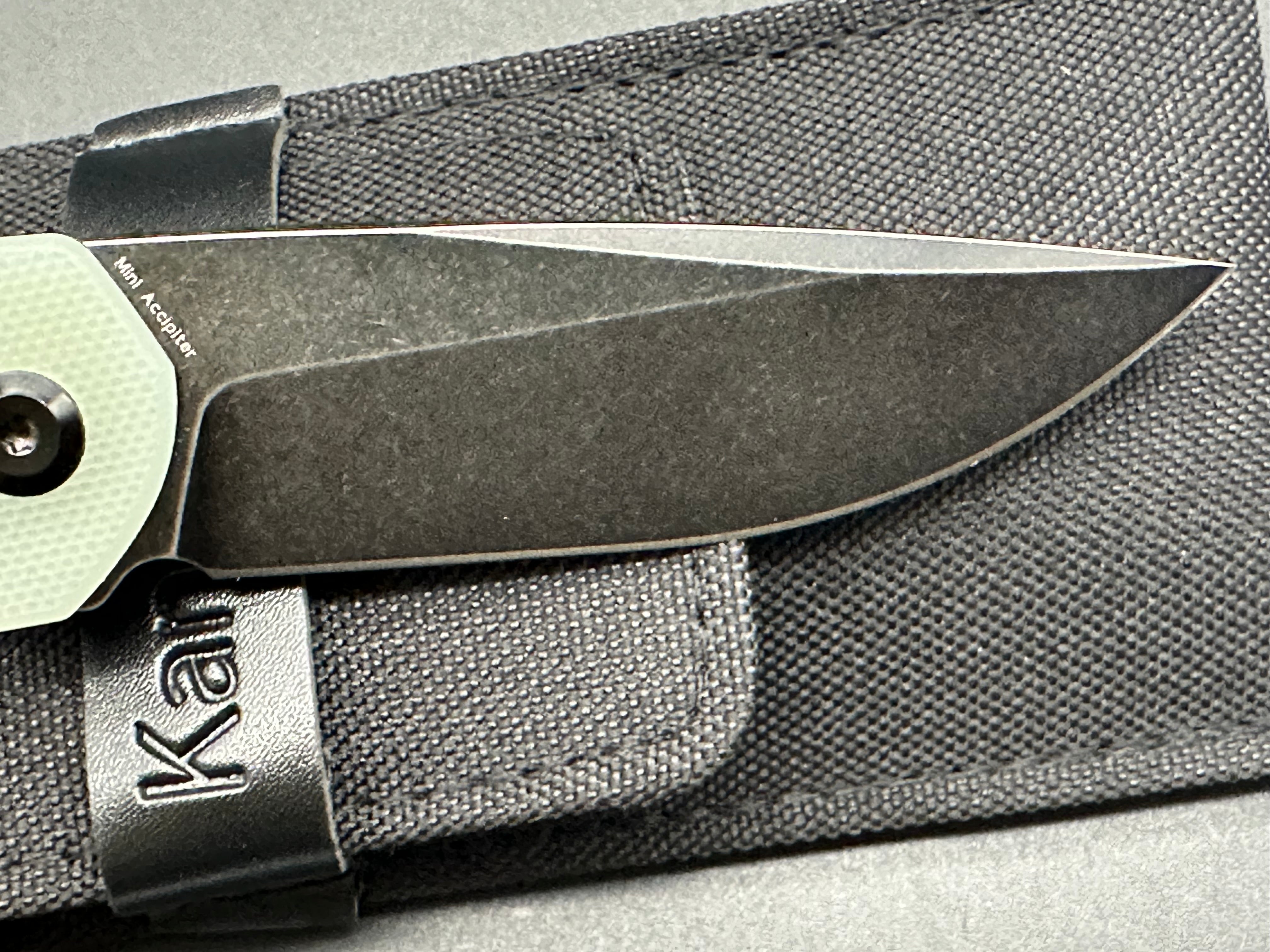 Kansept Mini Accipiter Folding Knife - Jade G10 Handle with 154CM Black Blade - EDC Pocket Knife for Outdoor, Camping & Everyday Carry