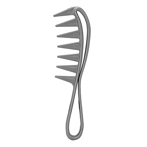 Professional Wide Tooth Comb for Long & Short Curly Hair - Anti-Tangle Anti-Static Scalp Massage Brush (Grey) - Perfect for Detangling, Styling & Relaxing Hair at Home or Salon
