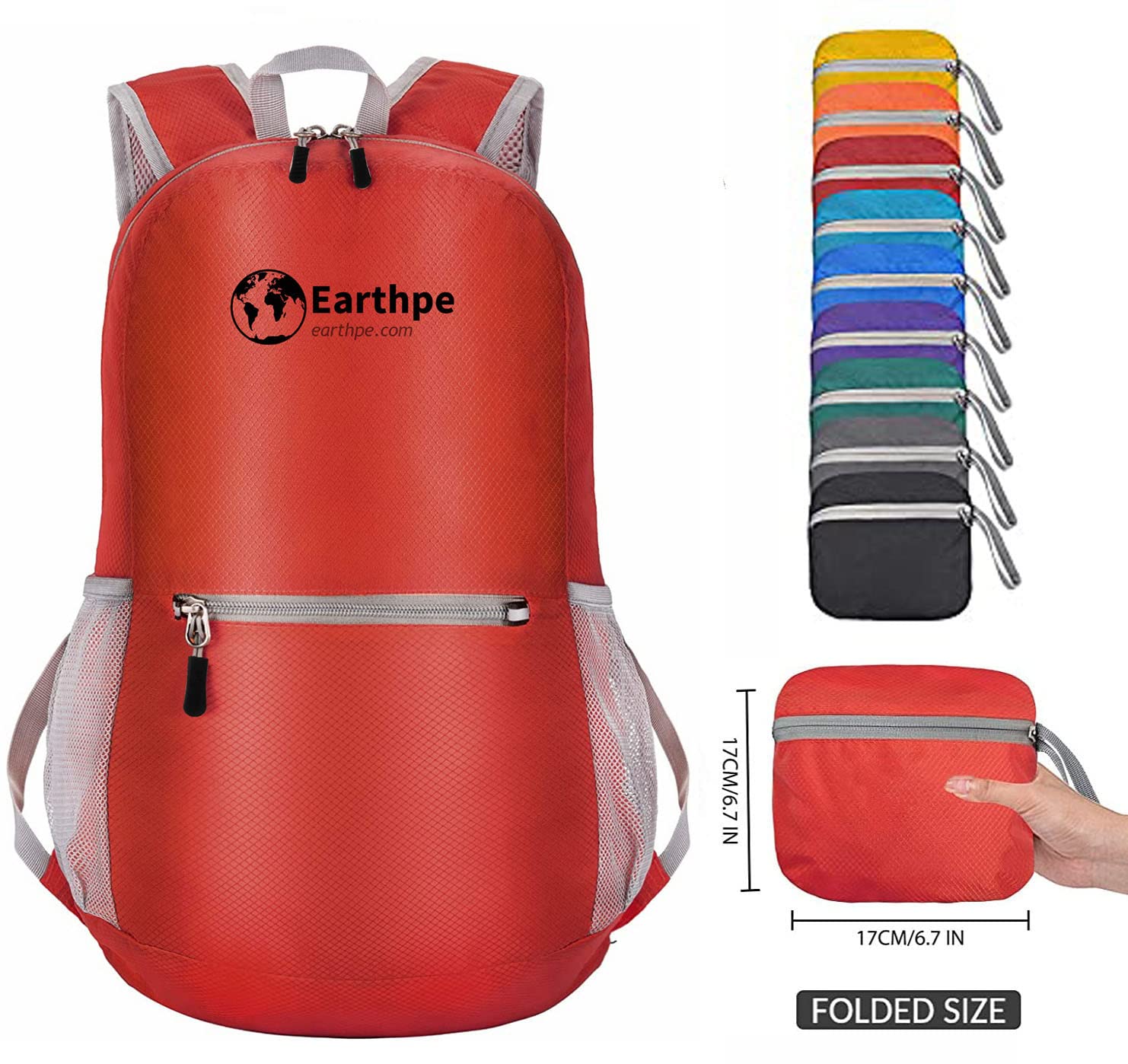 Ultra Lightweight Hiking Backpack - Water Resistant Small Daypack for Women & Men, Foldable Travel Backpack (Red) - Perfect for Outdoor Adventures, Camping, and Daily Commute