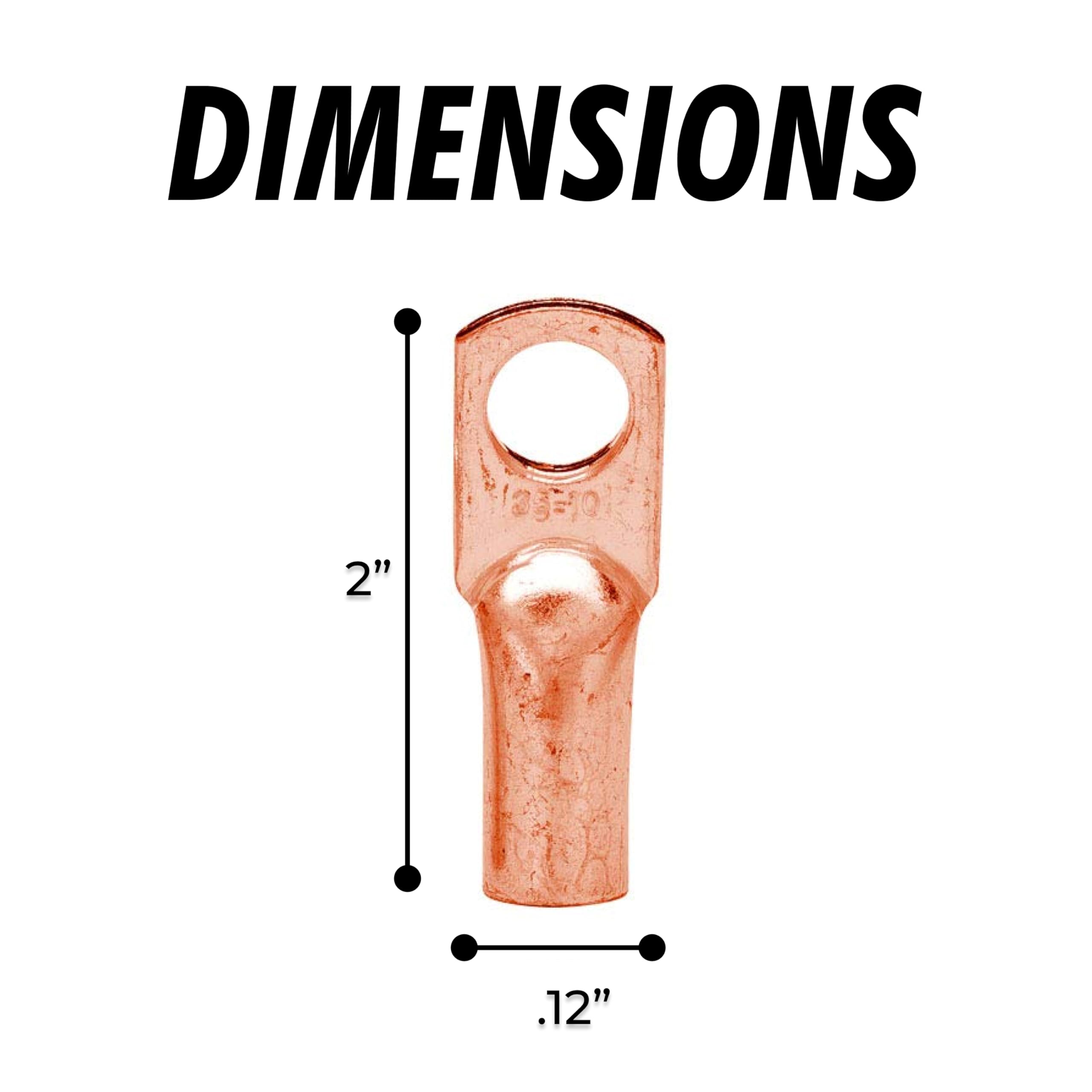 InstallGear 4 Gauge AWG Pure Copper Ring Terminals with Heat Shrink (10 Pack) - Heavy Duty Electrical Connectors for Car Audio, Marine, Solar & Battery Wiring - Secure 4 Gauge Wire Terminals for Reliable Power Connections