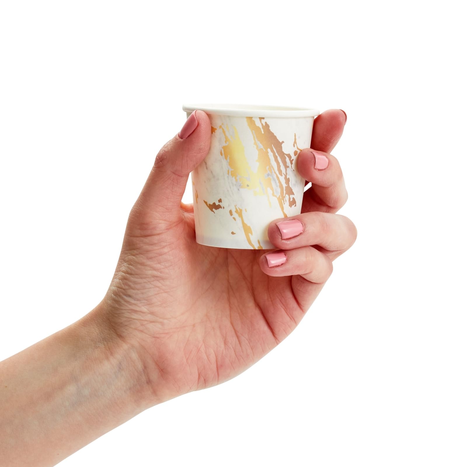 100 Pack 4 Oz Disposable Paper Cups for Espresso, Coffee, Tea & Mouthwash - Elegant Marble Design - Perfect for Parties, Weddings, Offices & Home Use