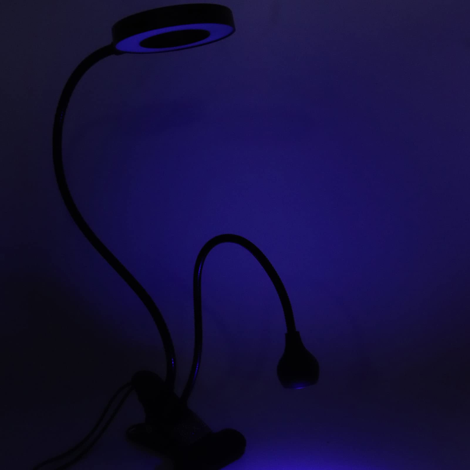 2 in 1 Gooseneck UV LED Nail Lamp - ANGGREK 10-Speed Adjustable Manicure Light with USB Port, Clip-On Nail Art Curing Lamp for Salon & Home Gel Polish Drying