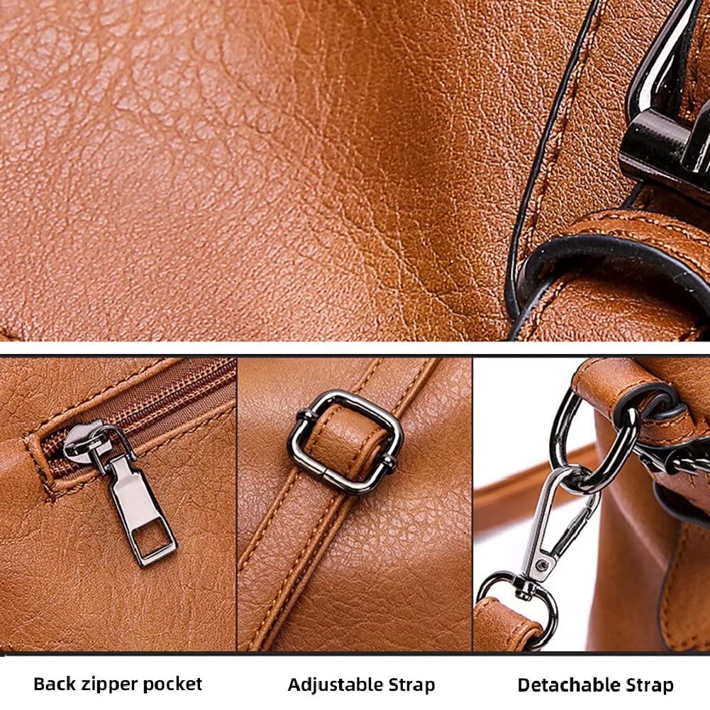 Stylish Large Tote Handbags for Women - PU Leather Shoulder Bag with Top Handle & Crossbody Strap - Perfect for Work, Travel & Daily Commute | Office Essentials, Weekend Getaway & Shopping Companion
