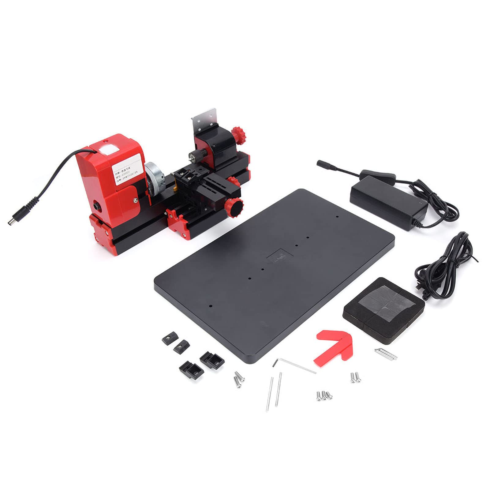 Emoshayoga Power Lathe Machine - 12V DC Mini Metal Lathe, 24W High Power for Wood & Plastic Processing | Ideal for DIY Crafts, Model Making & Small Workshop Projects