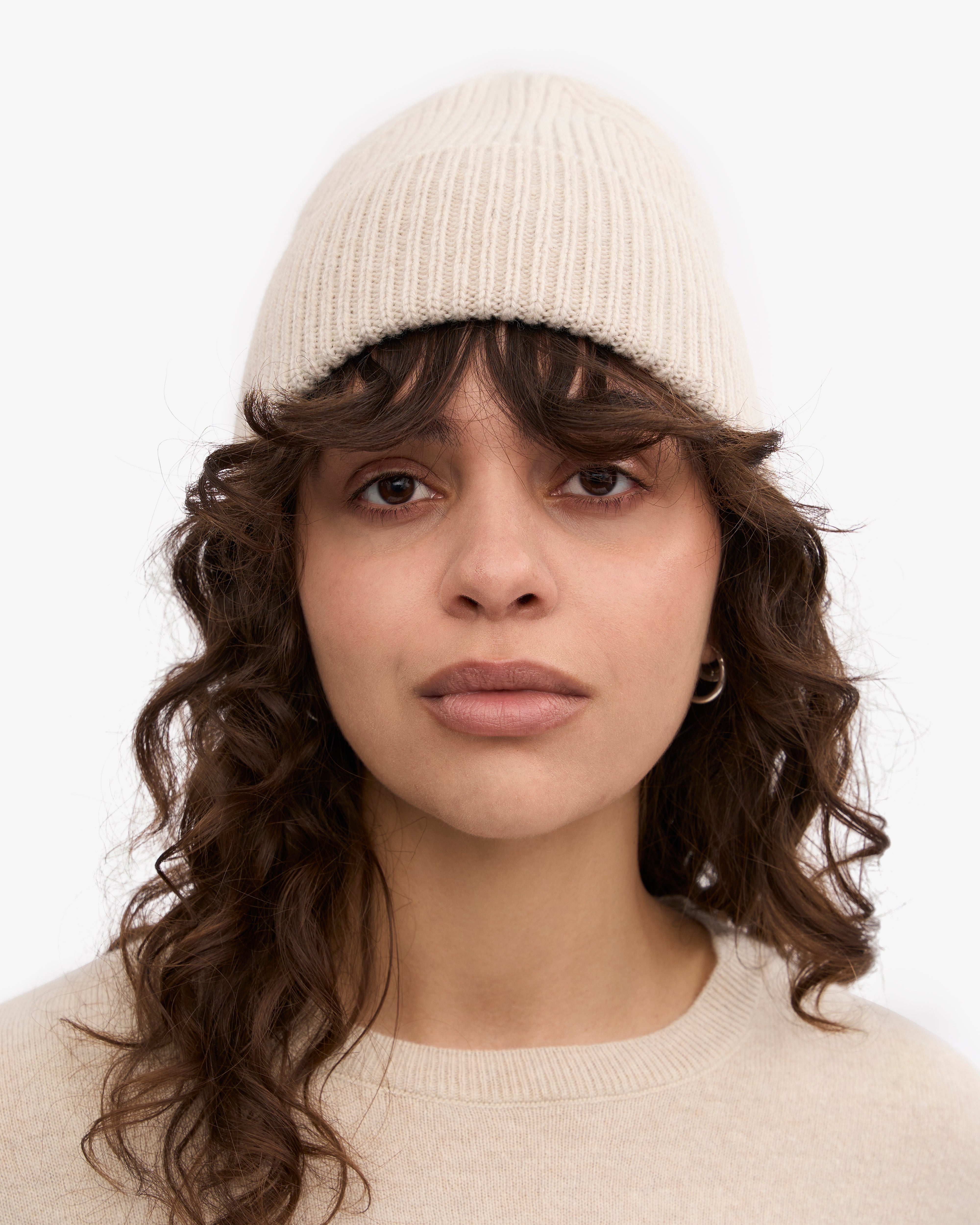 Premium Merino Wool Beanie for Men & Women - Soft Ivory White Winter Hat - Perfect for Skiing, Hiking & Cold Weather Outdoor Activities