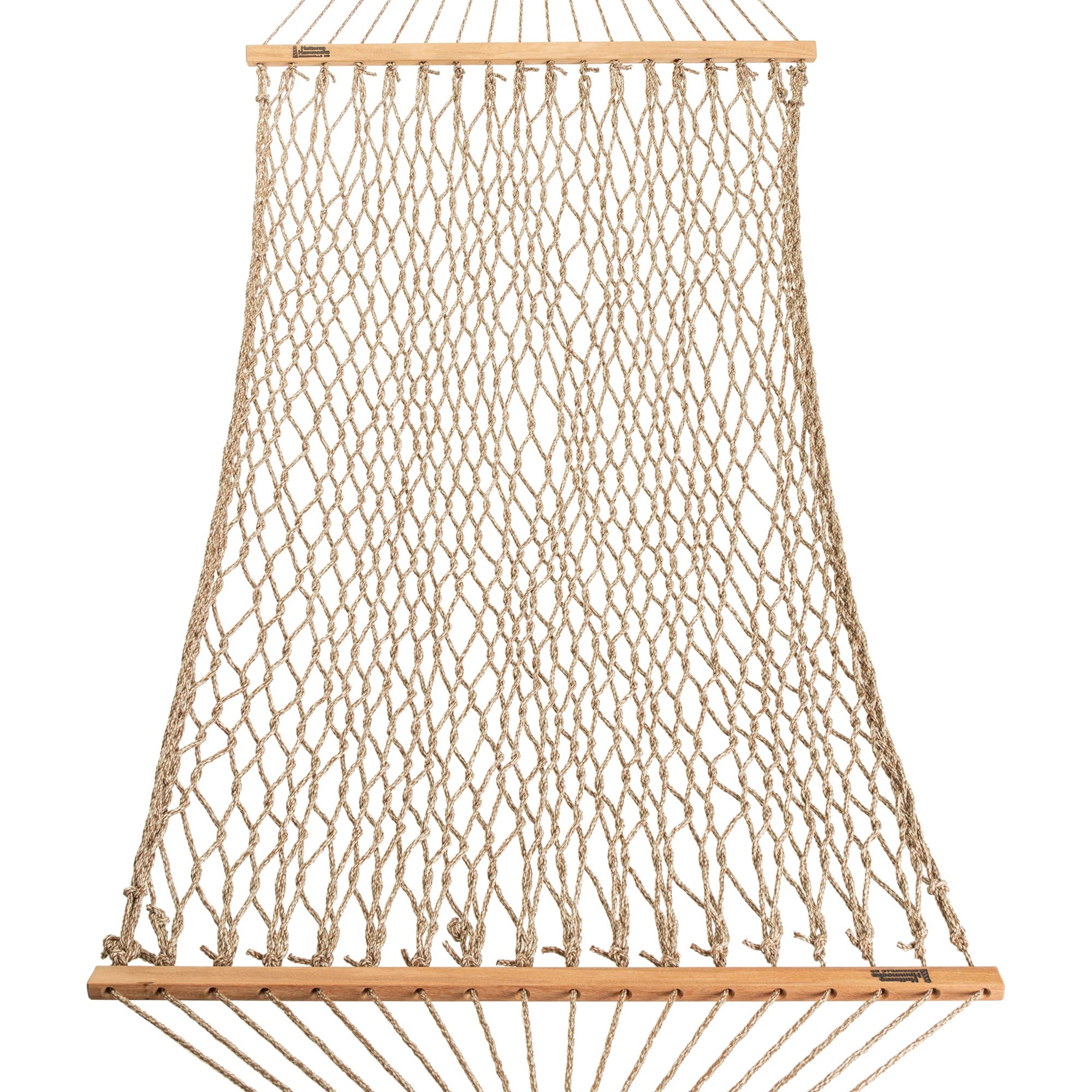 Premium Handwoven Hatteras Hammock - 11ft x 45in Antique Brown Oatmeal Tweed Rope Hammock with Free Extension Chains & Tree Hooks | 450 LB Weight Capacity | Made in USA | Perfect for Backyard, Patio, Beach & Camping Relaxation