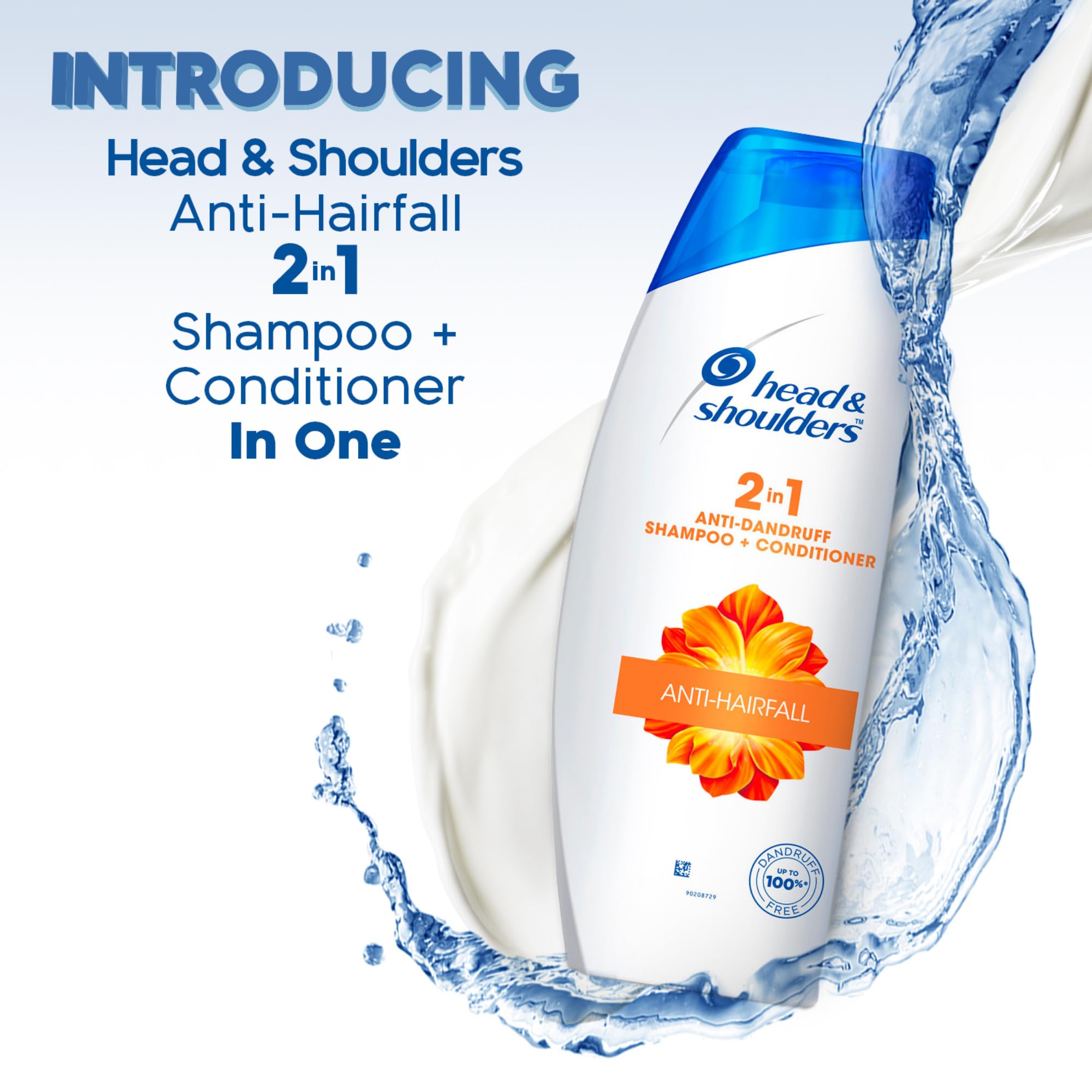 Head & Shoulders 2-in-1 Anti Hair Loss & Dandruff Shampoo + Conditioner with Almond Milk (180ml) - For Women & Men - Daily Hair Care for Stronger, Healthier Hair - Perfect for Home, Travel & Gym Use