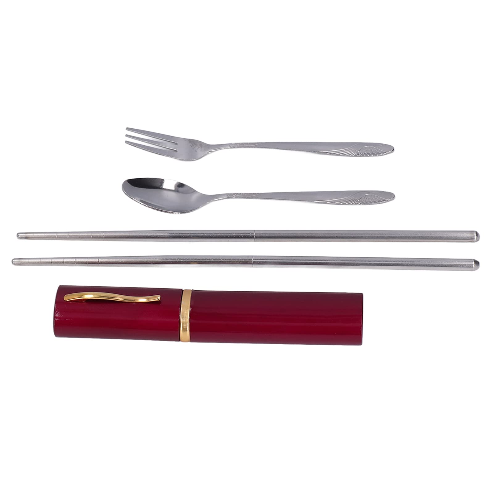 3PCS Premium Stainless Steel Travel Utensils Set with Case - Reusable Portable Cutlery for Camping, Picnic, Office & Outdoor Dining - Eco-Friendly Silverware for Travelers & On-the-Go Meals