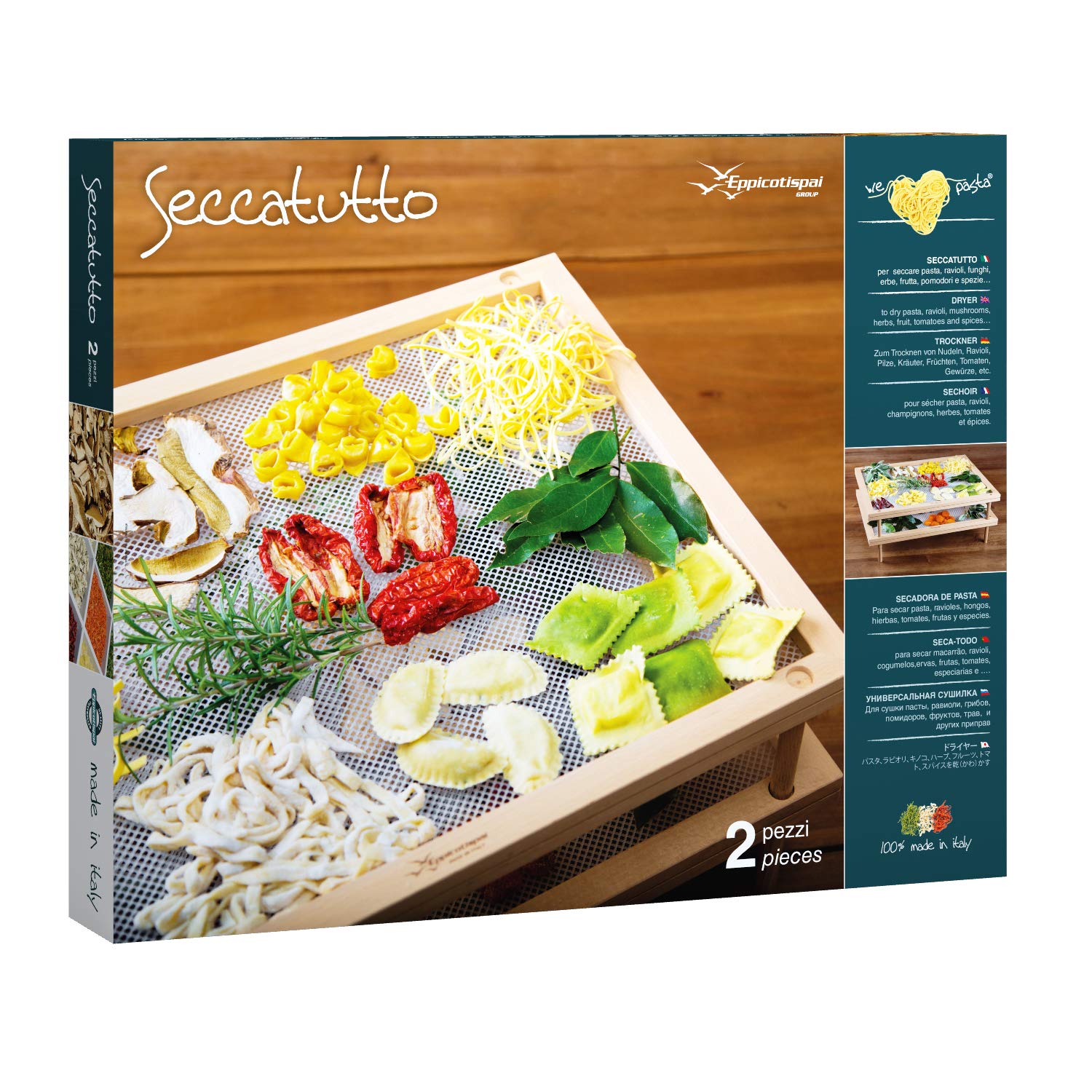 Eppicotispai 2-Piece Stackable Food Dehydrator Set - Expandable 2-Tier Drying Rack for Fruits, Vegetables & Herbs | Perfect for Home Kitchen, Camping & Food Preservation