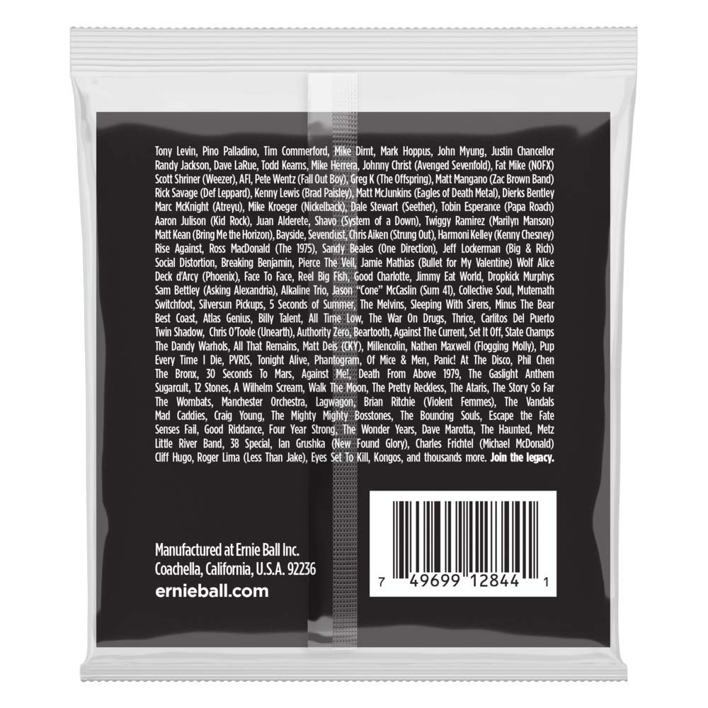 Ernie Ball Super Slinky Stainless Steel Bass Guitar Strings 45-100 Gauge (P02844) - Perfect for Rock, Metal & Studio Recording