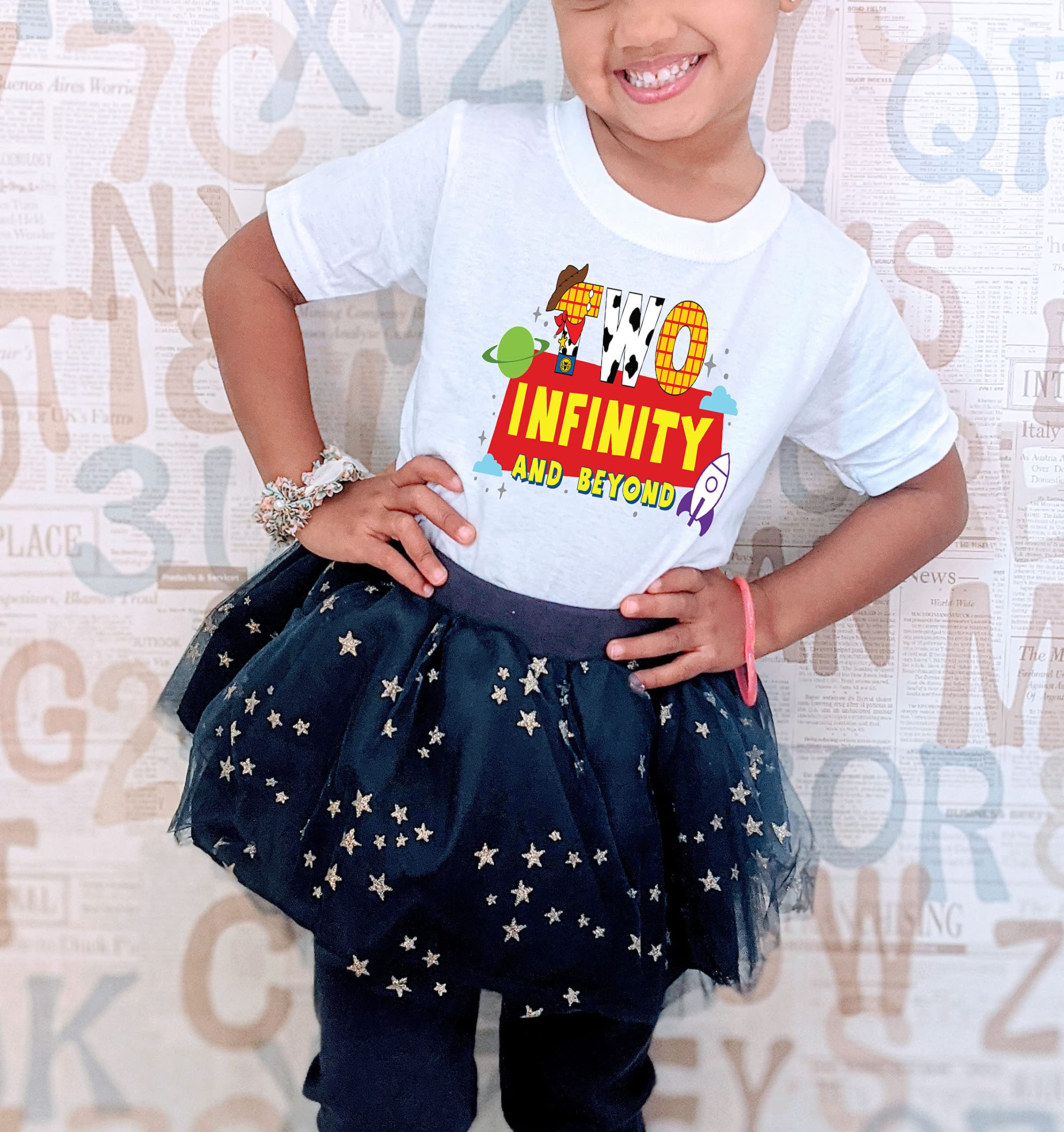 2nd Birthday Shirt for Toddlers - Two Infinity and Beyond Themed Outfit for Boys & Girls (3T) | Perfect for Birthday Parties, Photo Shoots & Special Celebrations
