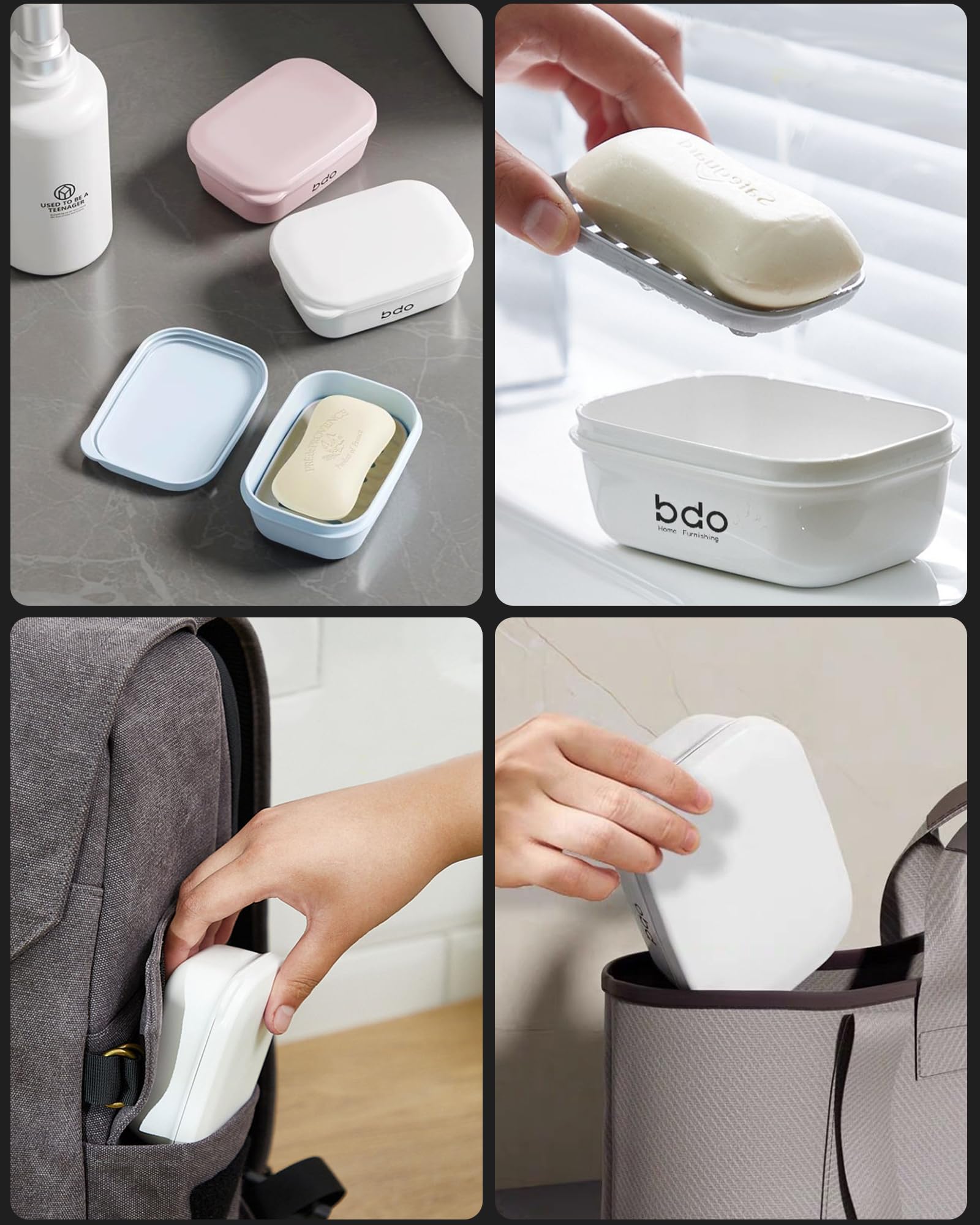 Leakproof Travel Soap Case with Lid - Portable Bar Soap Holder for Bathroom, Shower, Gym & Travel | Waterproof Soap Container for Camping, Vacation, School & Outdoor Activities (Pink) - Perfect for Backpacking, Hiking & Daily Use