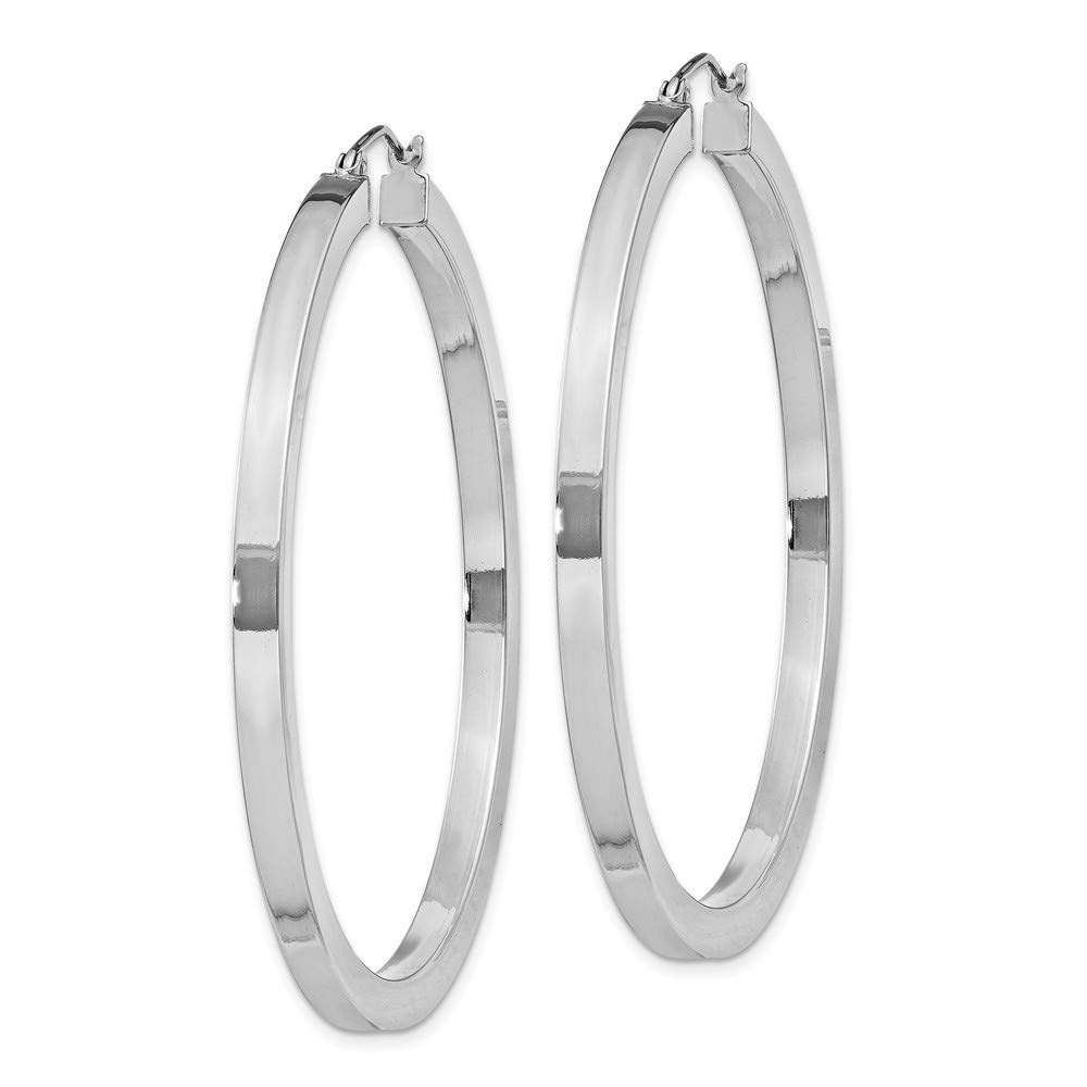Sterling Silver Rhodium-Plated 3mm Hoop Earrings for Women | Hypoallergenic & Tarnish-Resistant | Perfect for Everyday Wear, Parties & Gifts (QE828)