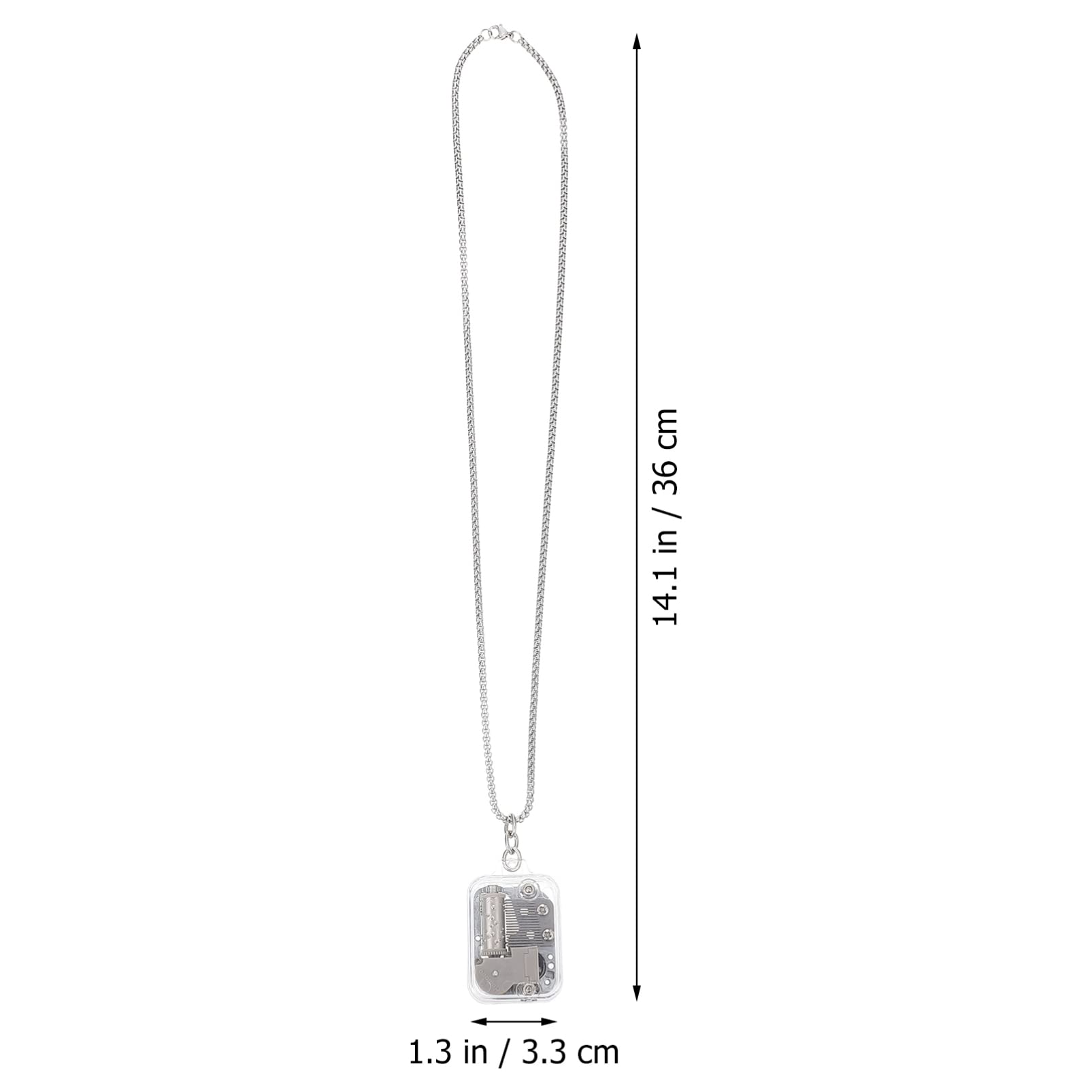 ARTIBETTER Mini Square Acrylic Music Box Necklace - Silver Musical Locket Pendant Jewelry for Women | Perfect Birthday Gift, Party Favor & Romantic Keepsake | Great for Anniversaries, Valentine's Day & Special Occasions