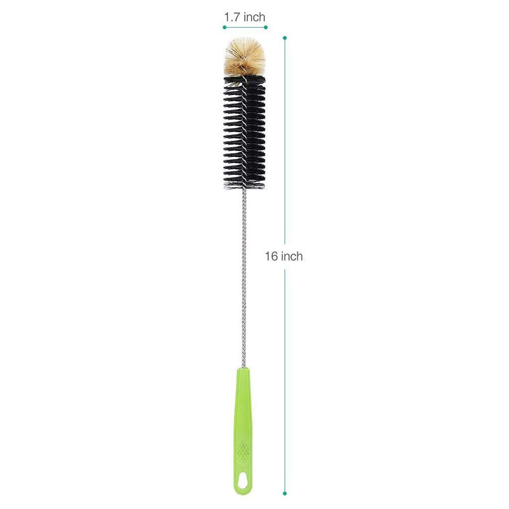 16in Flexible Bottle Brush with Long Handle - Durable Cleaning Brush for Narrow Neck Bottles, Baby Bottles, Flasks, Pitchers & Vases - Perfect for Kitchen, Baby Care, Bird Feeders & Home Cleaning
