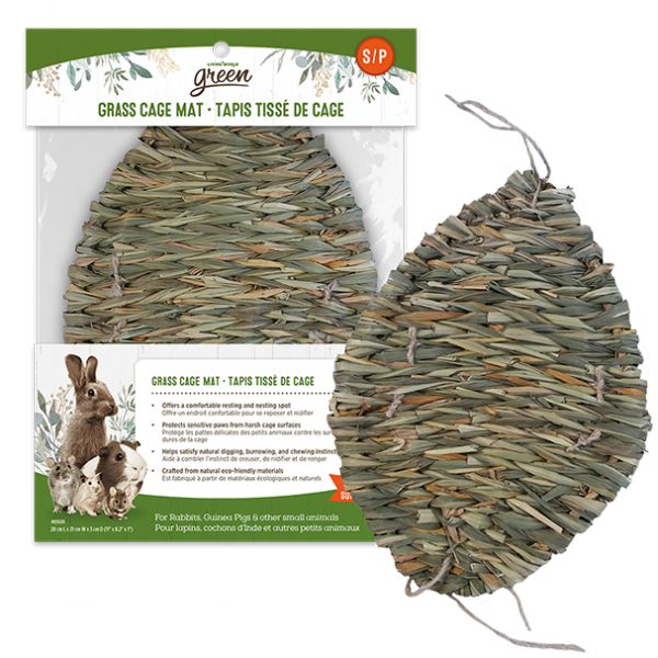 Living World Green Grass Cage Mat - Natural Chew-Resistant Small Pet Play Mat for Hamsters, Rabbits & Guinea Pigs - Perfect for Cage Flooring, Playpens & Exercise Areas