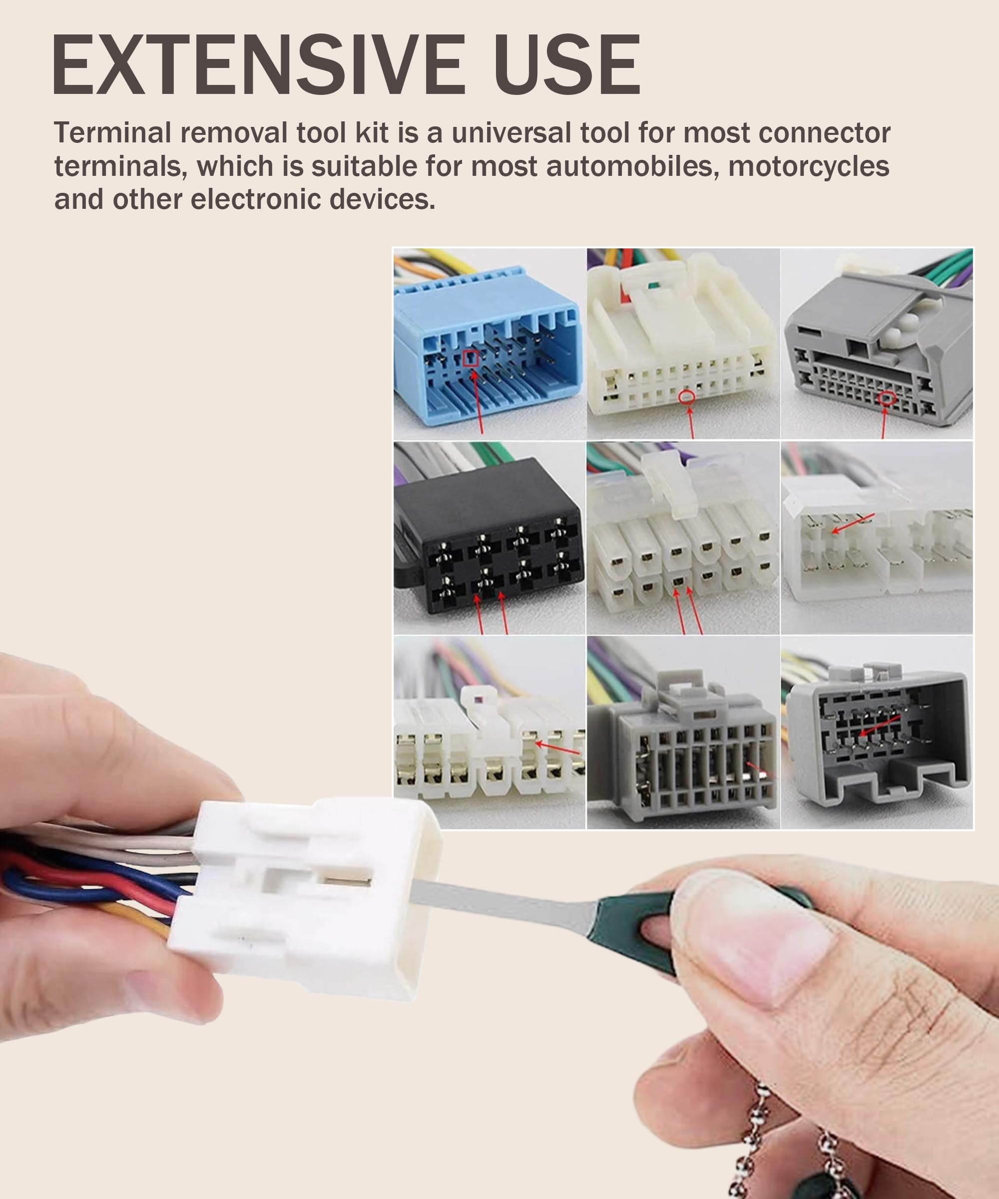 21Pcs Terminal Ejector Kit - Automotive Electrical Pin Removal Tool Set with Depinning Tools & Release Keys for Car Wiring Repair | Ideal for Mechanics, DIY Auto Electrical Work & Vehicle Maintenance