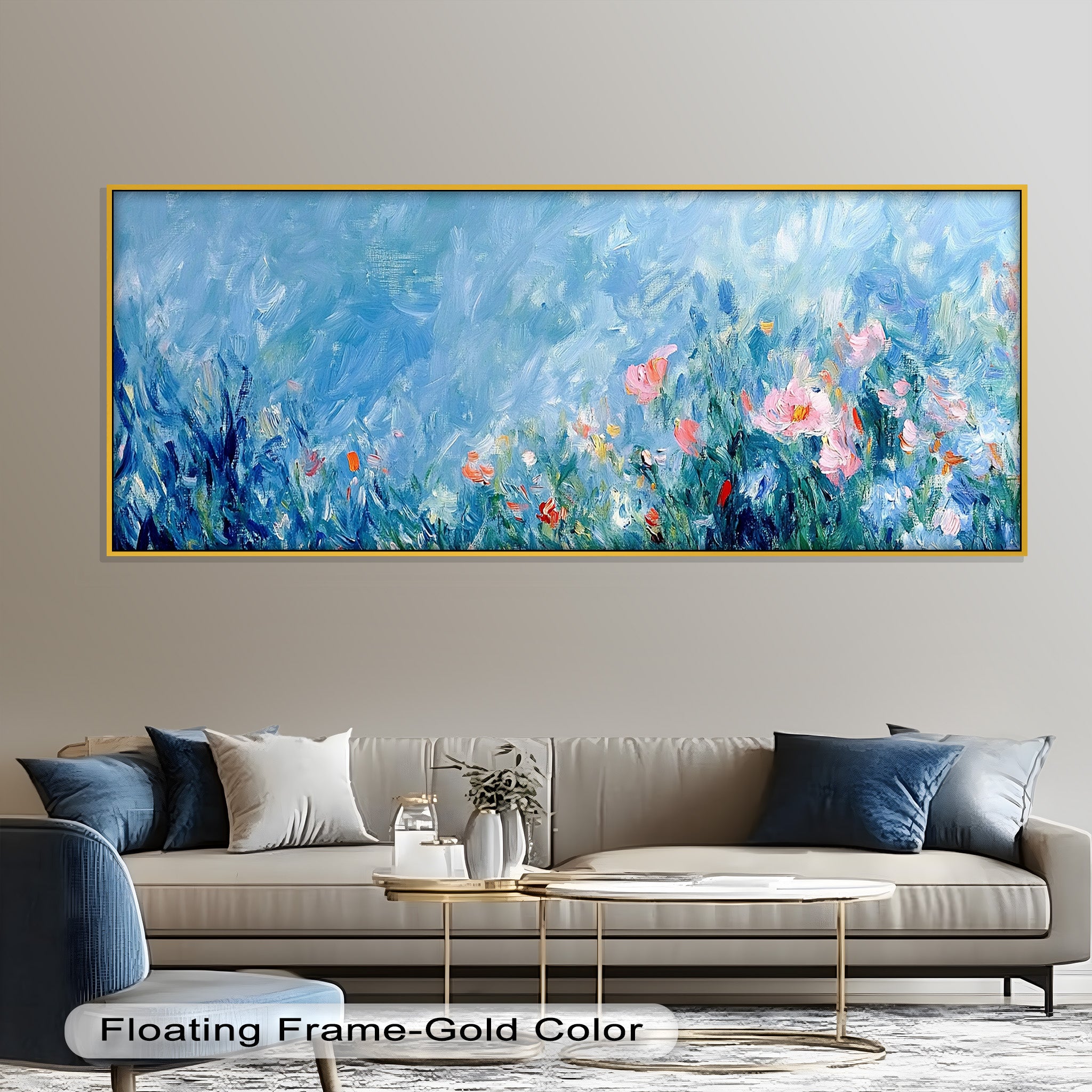 Abstract Floral Impressionist Oil Painting - Handmade Canvas Wall Art for Living Room, Bedroom & Office Decor