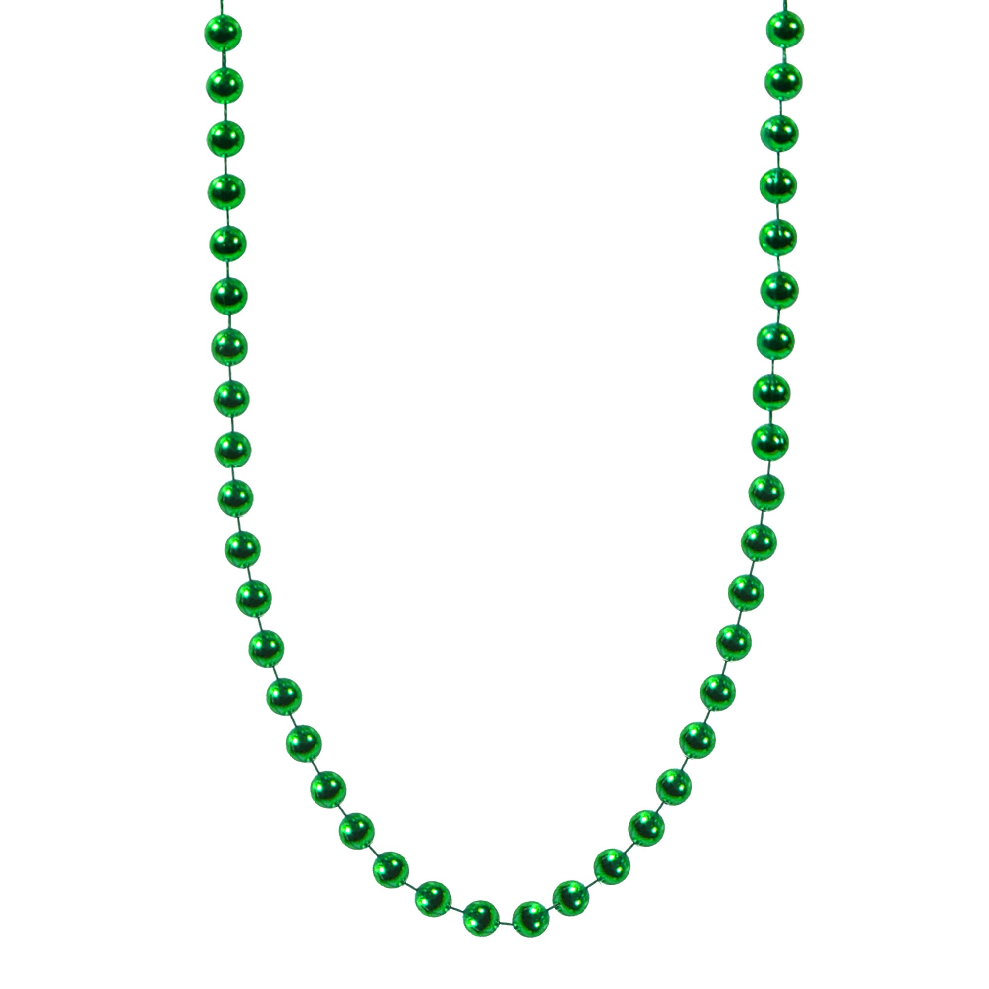33 Inch Metallic Bead Necklaces Bulk Pack of 72 - Shiny Party Mardi Gras Costume Jewelry for Women, Girls, Prom, Wedding, Birthday & Festival Events