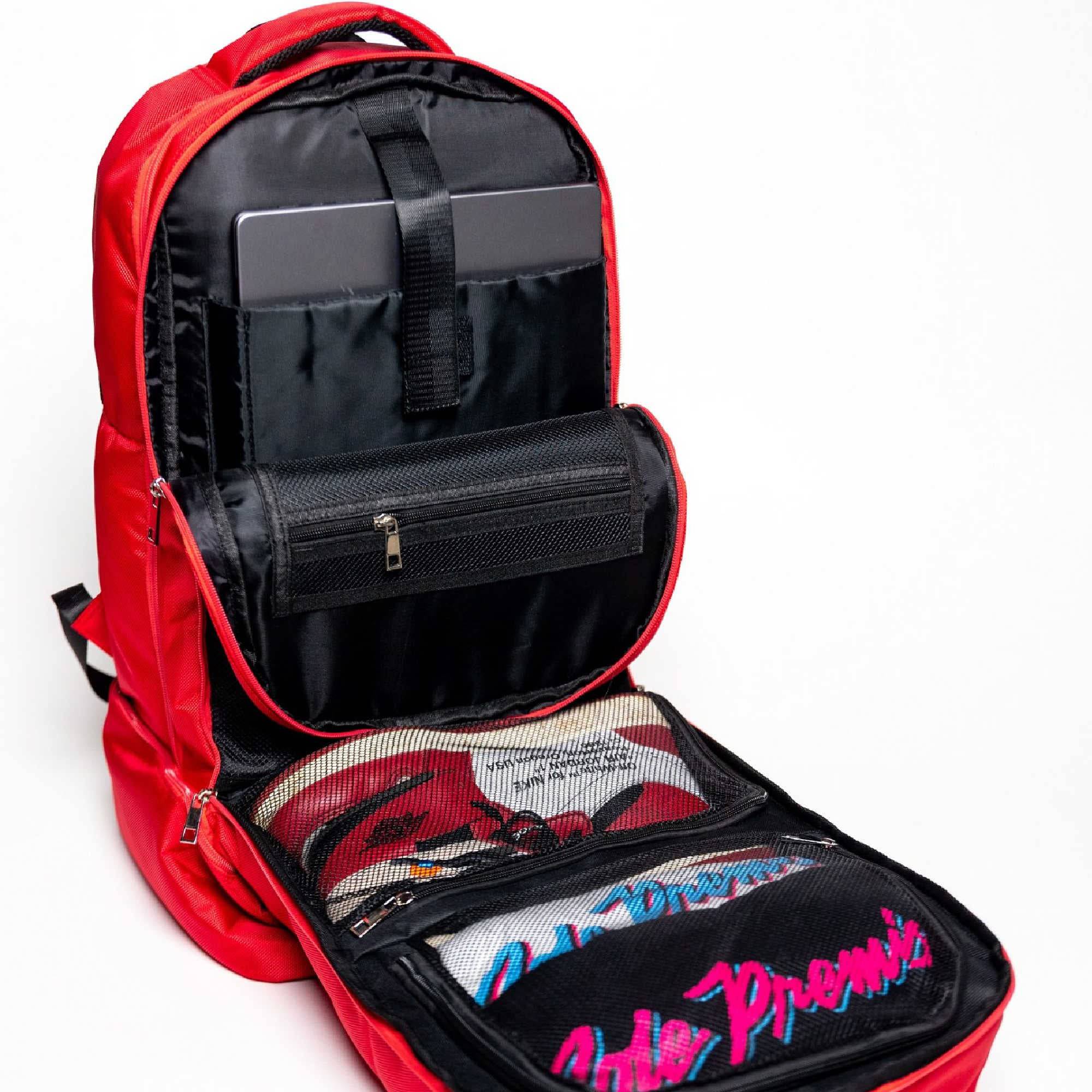 Red Polyester Patented Carry On Luggage (XL Design) - Fits 17 Inch Laptop - Perfect for Air Travel & Business Trips