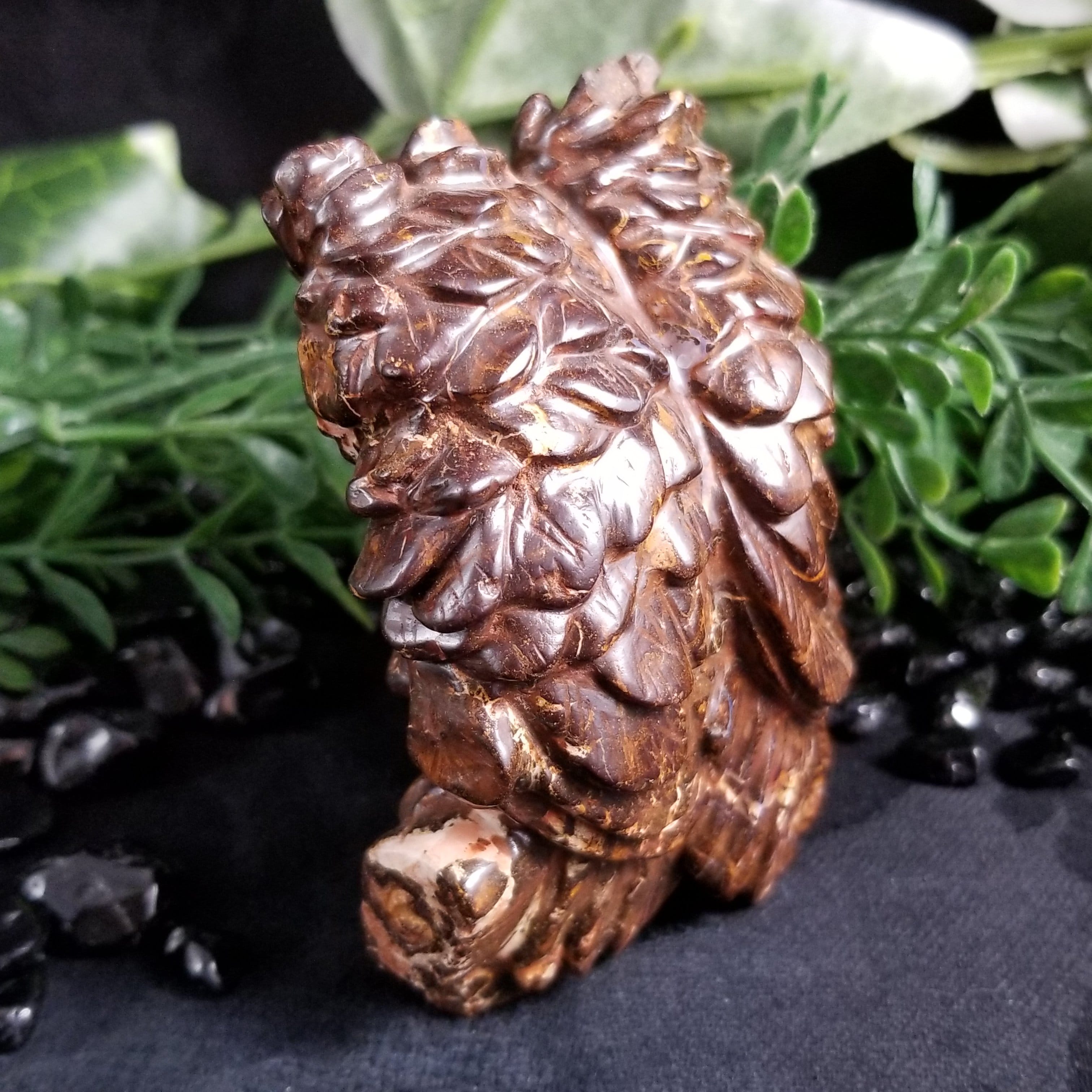 Natural Boulder Opal Owl Carvings (270g) - Handcrafted Gemstone Collectibles for Home Decor, Meditation & Spiritual Gifts