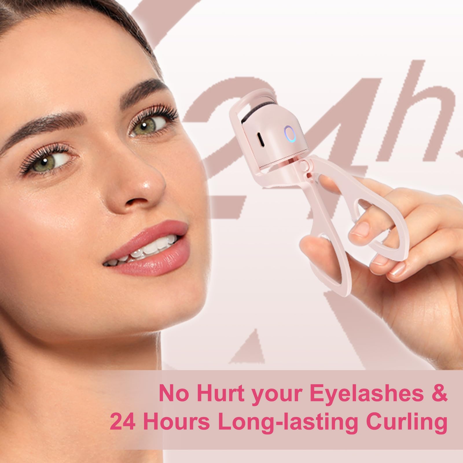 Heated Eyelash Curler with Comb - 2 Temperature Settings for Natural Curls | Perfect for Home Use, Travel & Professional Makeup Application