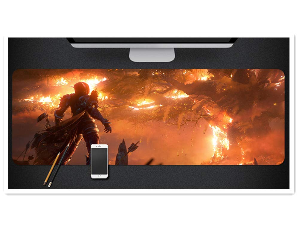 Professional Large Gaming Mouse Pad - World of Warcraft Extended Non-Slip Rubber Desk Mat (31.5x11.8in) for PC, Laptop, Office & Esports Gaming Setup