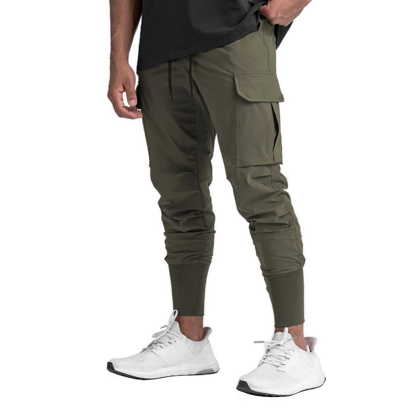 BOOMLEMON Men's Slim Cargo Jogger Pants - Lightweight Workout Track Pants for Gym, Running & Athletic Wear with Pockets | Comfortable Casual & Streetwear Style