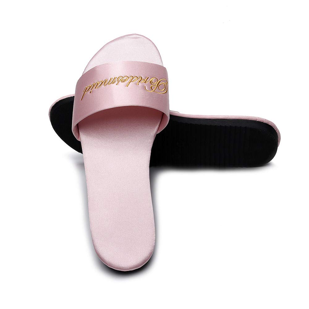 FAYUEKEY Women's Silk Satin Bridal Slippers - Elegant Wedding Party Shoes for Bride & Bridesmaids (Perfect Gift for Bridal Shower, Bachelorette Party & Honeymoon)