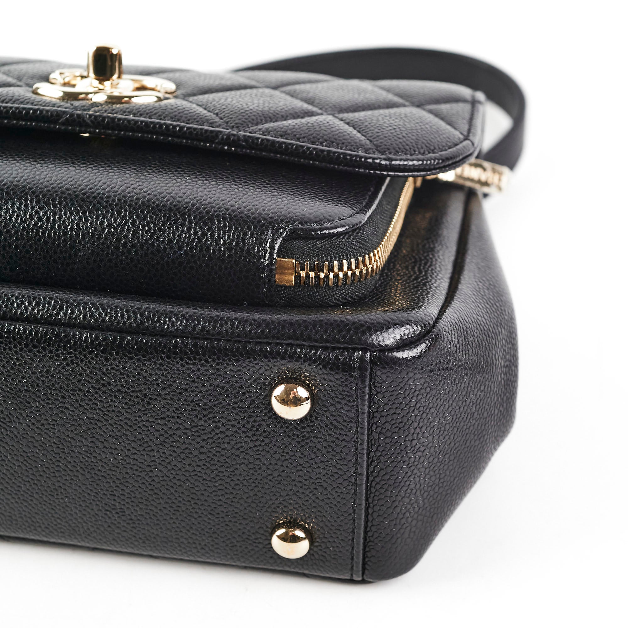 Chanel Caviar Business Affinity Black Leather Handbag - Luxury Designer Shoulder Bag for Women - Perfect for Office, Work & Professional Occasions