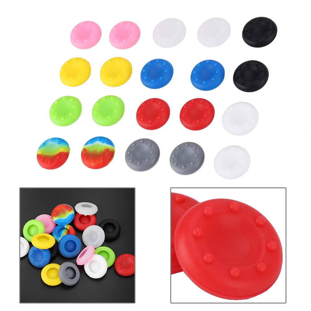 20Pcs Silicone Thumb Stick Grips Cover - Anti-Skid Colorful Thumb Grips for PS2/PS3/Xbox One/360 Game Controllers - Improve Gaming Comfort & Precision for Long Play Sessions