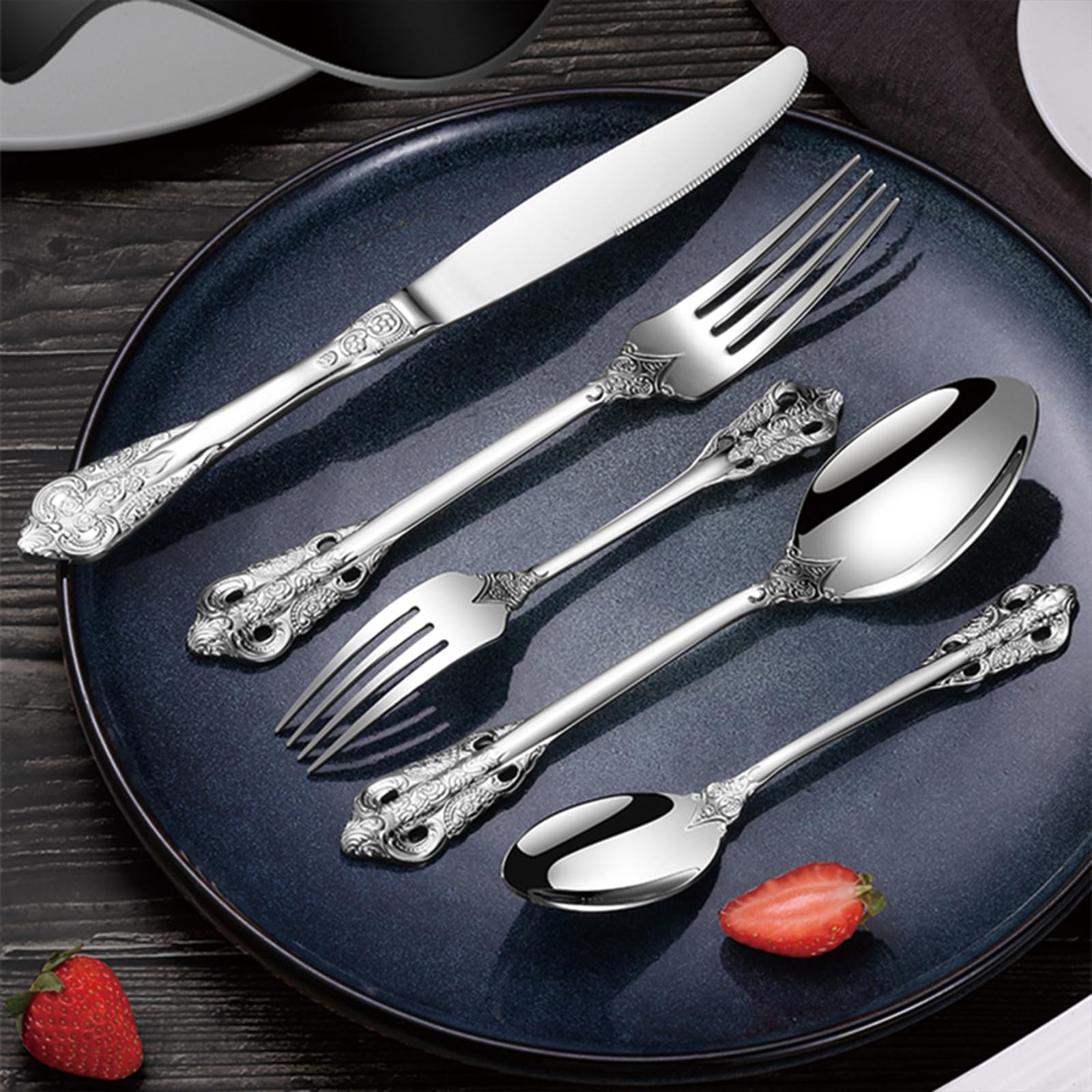 60-Piece Stainless Steel Flatware Set for 12 - Premium Silverware Cutlery Set for Home & Restaurant Use - Durable Kitchen Utensils for Everyday Dining, Dinner Parties & Catering Events