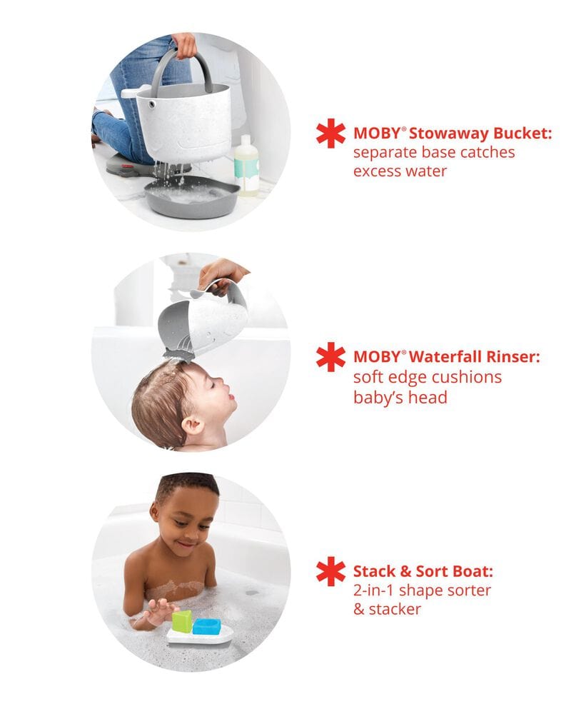 Moby x Oceanworks Eco-Friendly Bath Bundle Set - Sustainable Bath Accessories for Kids & Adults - Perfect for Spa, Relaxation & Eco-Conscious Home Use