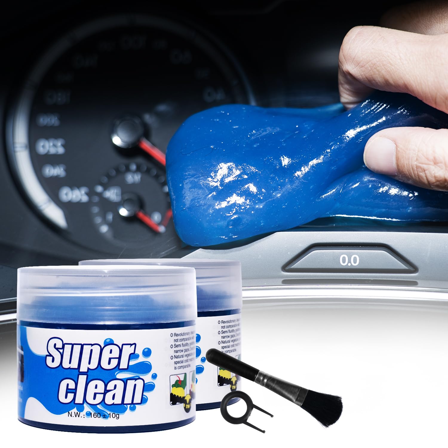 2 Pack Car Cleaning Gel & Keyboard Cleaner - Universal Auto Detailing Tools for Car Interior, Dust & Crevice Cleaning - Reusable Cleaning Slime for Cars, Keyboards & Electronics (Blue & Pink) - Perfect for Car Detailing, Home & Office Cleaning