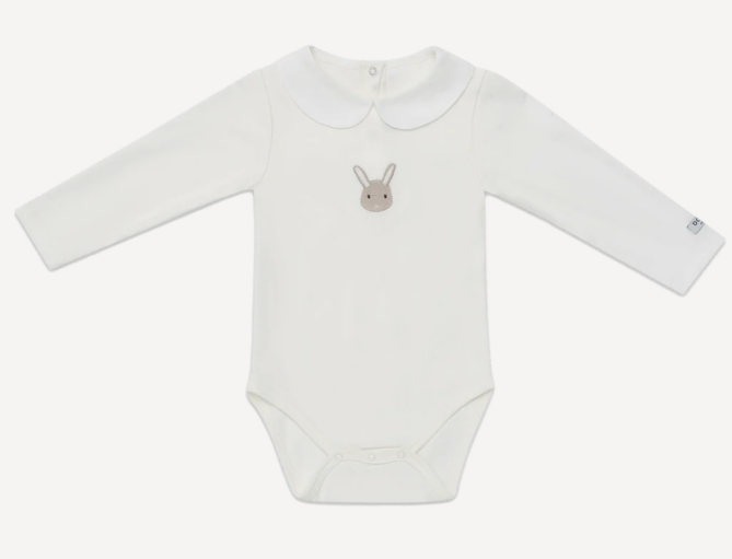 Donsje Davo Bunny Bodysuit for Babies (6M-30M) - Soft Cotton Romper for Playtime & Nursery Outfits