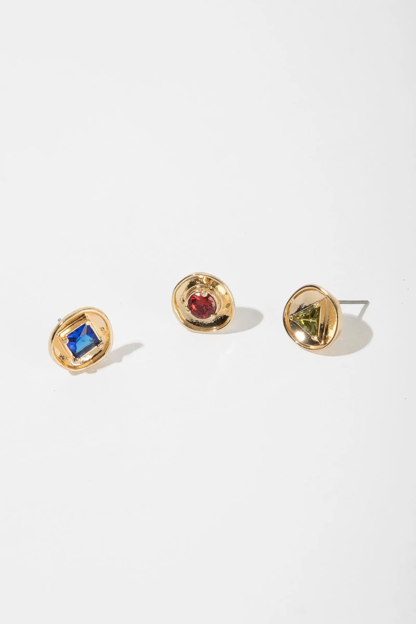 14K Gold Disc Gemstone Stud Earrings for Women - Elegant & Hypoallergenic Jewelry Set for Daily Wear, Parties & Gifts