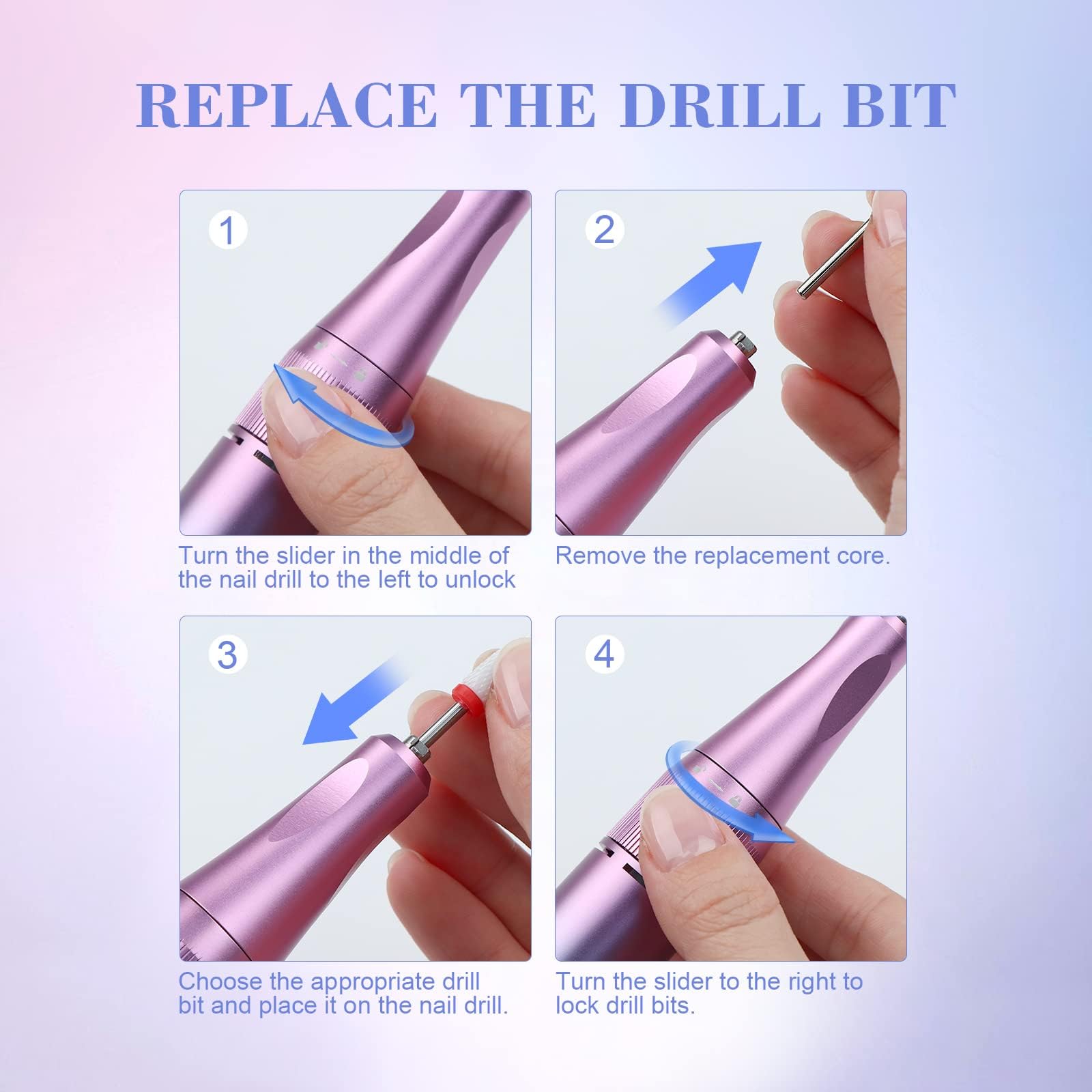 SAVILAND Professional Electric Nail Drill Kit - 40000RPM High Speed Portable Nail File with 12 Drill Bits & Rechargeable Battery for Acrylic Gel Nails, Manicure & Pedicure | Perfect for Salon Use & Home Nail Care