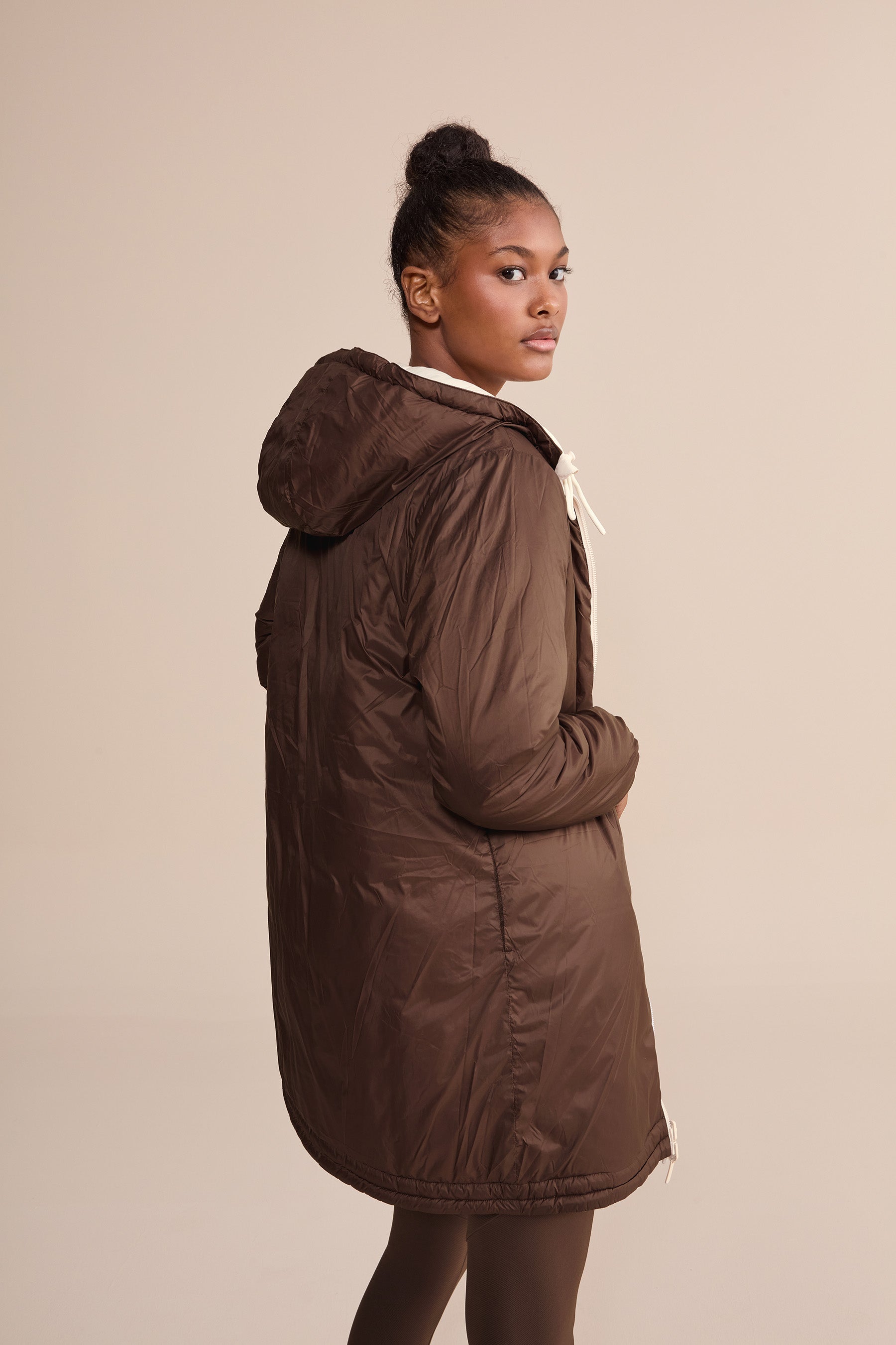 Reversible Long Nylon Jacket for Men & Women - Lightweight Waterproof Windbreaker for Outdoor Hiking, Travel & Daily Wear