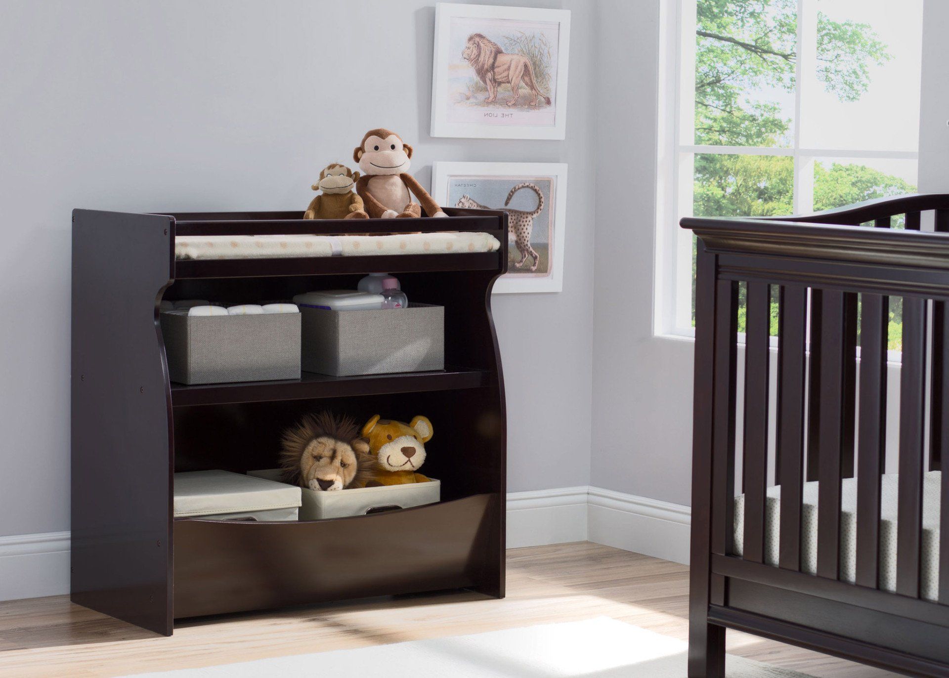 2-in-1 Baby Changing Table with Storage | Convertible Nursery Dresser & Diaper Station | Perfect for Small Spaces & Baby Room Organization